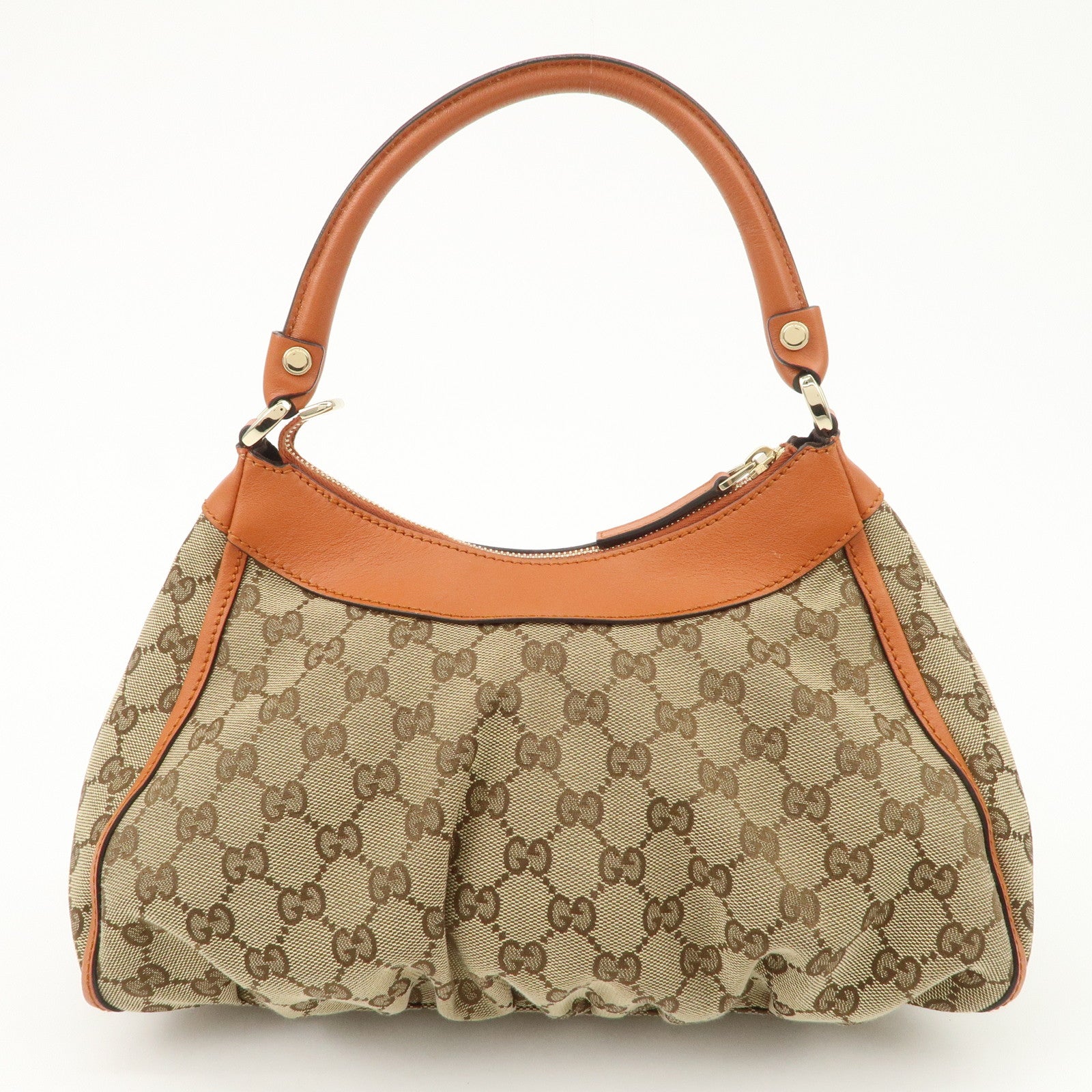 GUCCI Abbey GG Canvas Leather Shoulder Bag Hand Bag Beige 190525