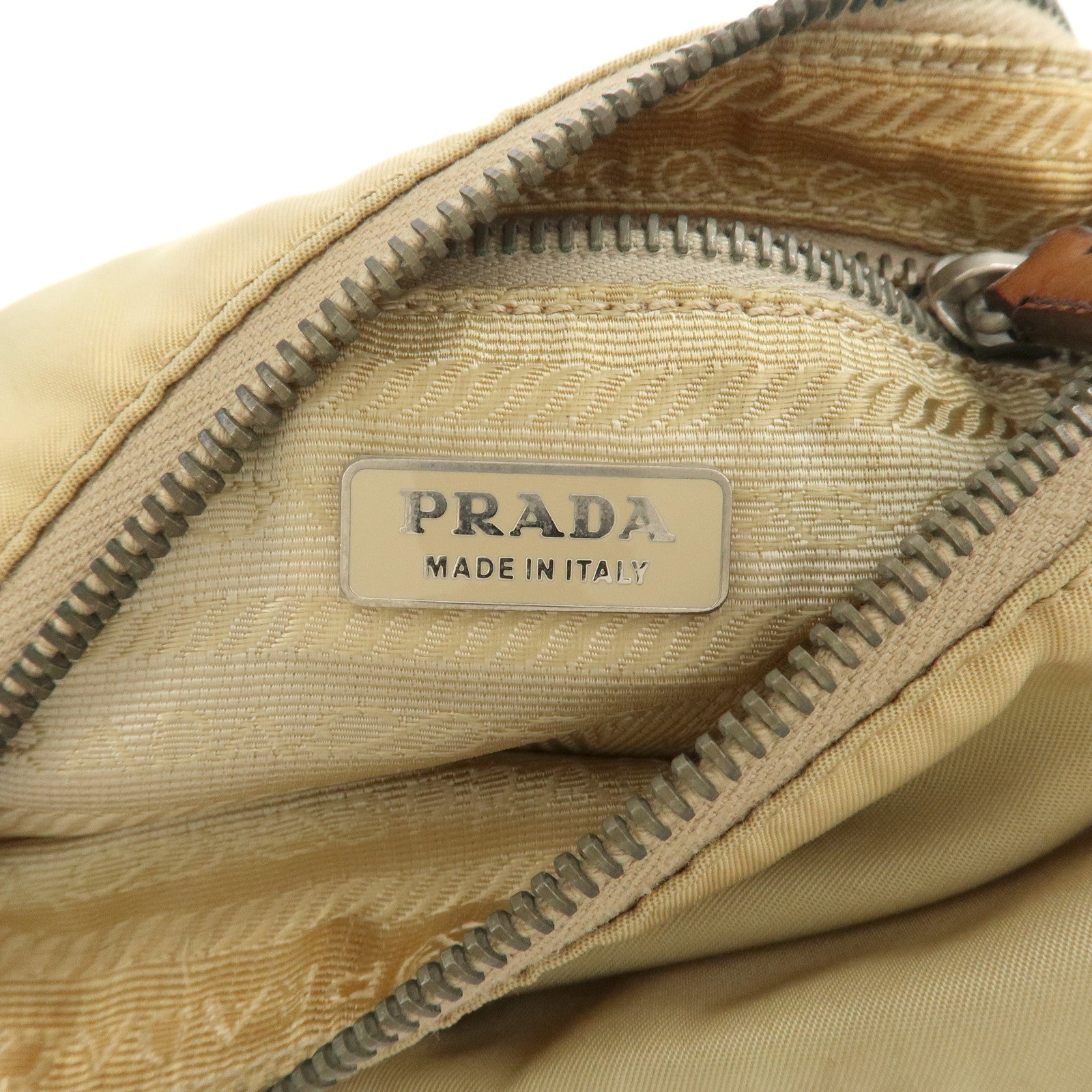 PRADA Triangle Logo Nylon Shoulder Bag Brown BR2205