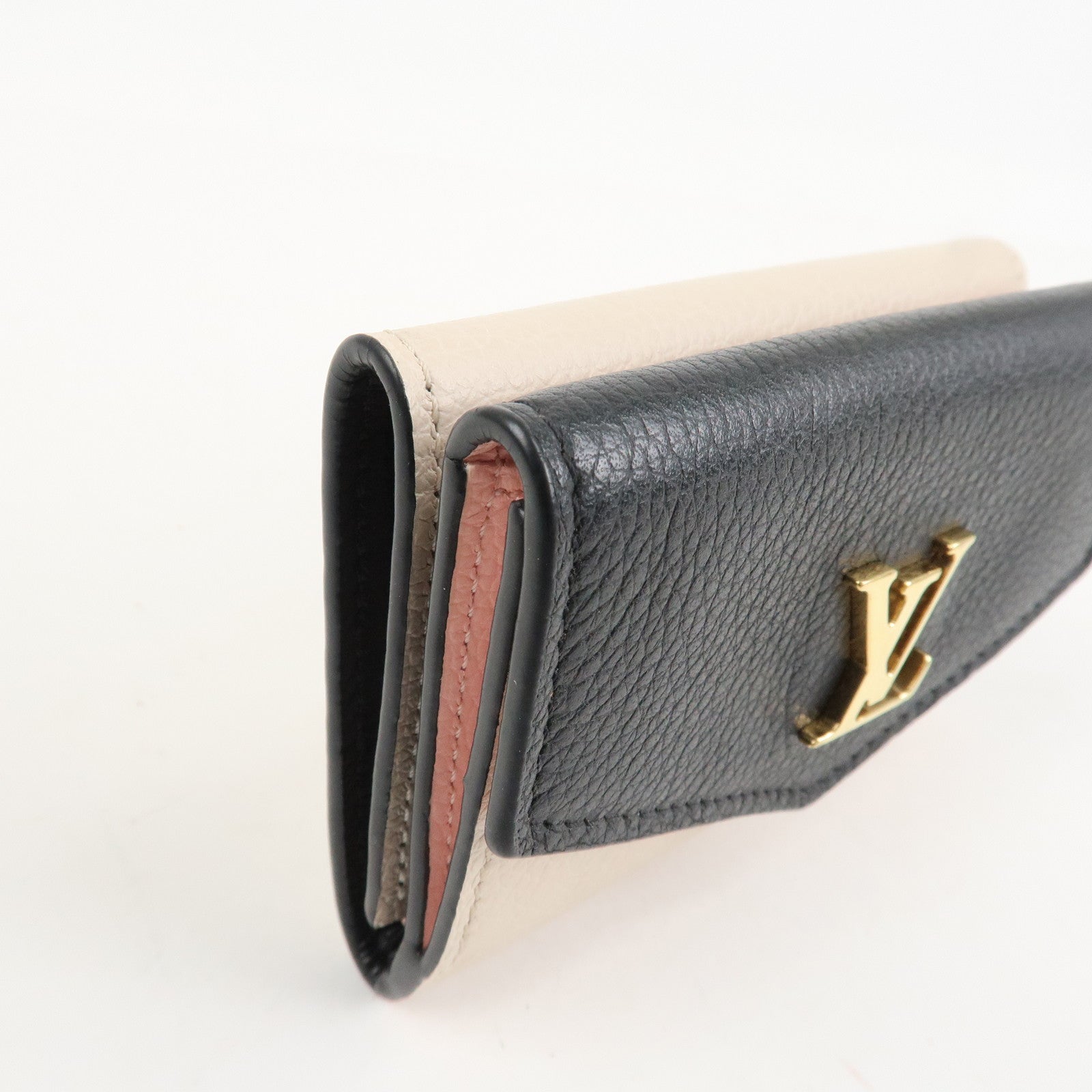 Louis Vuitton Lock Me Portefeuille Lock Mini Leather Wallet M80984 Used