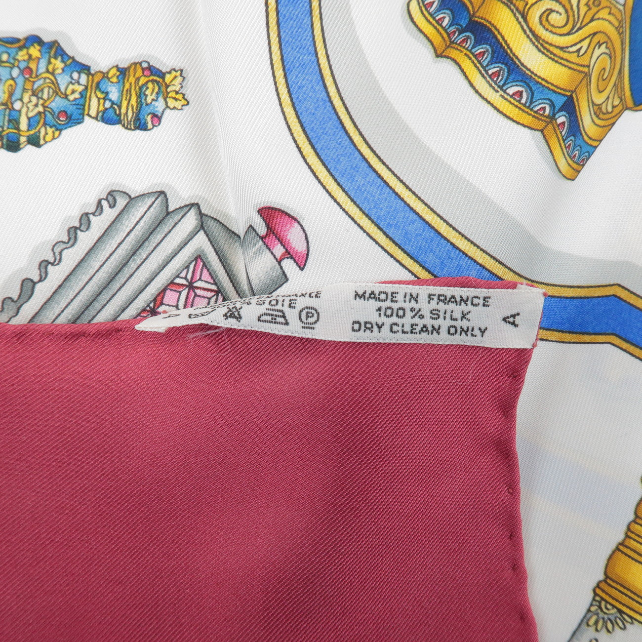 HERMES Carre 90 Silk 100% Scarf Pourvu qu'on ait l'ivresse Bordeaux