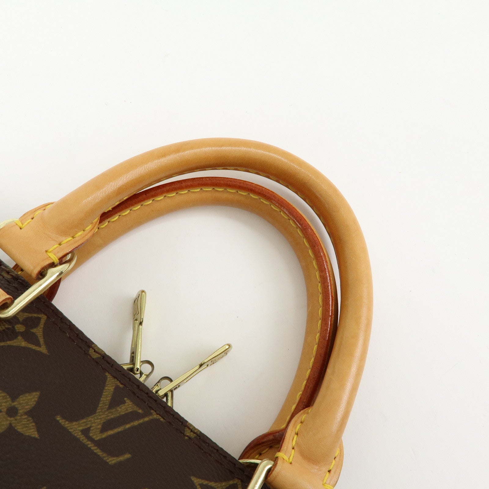 Louis Vuitton Monogram Canvas Leather Alma Hand Bag Brown M51130