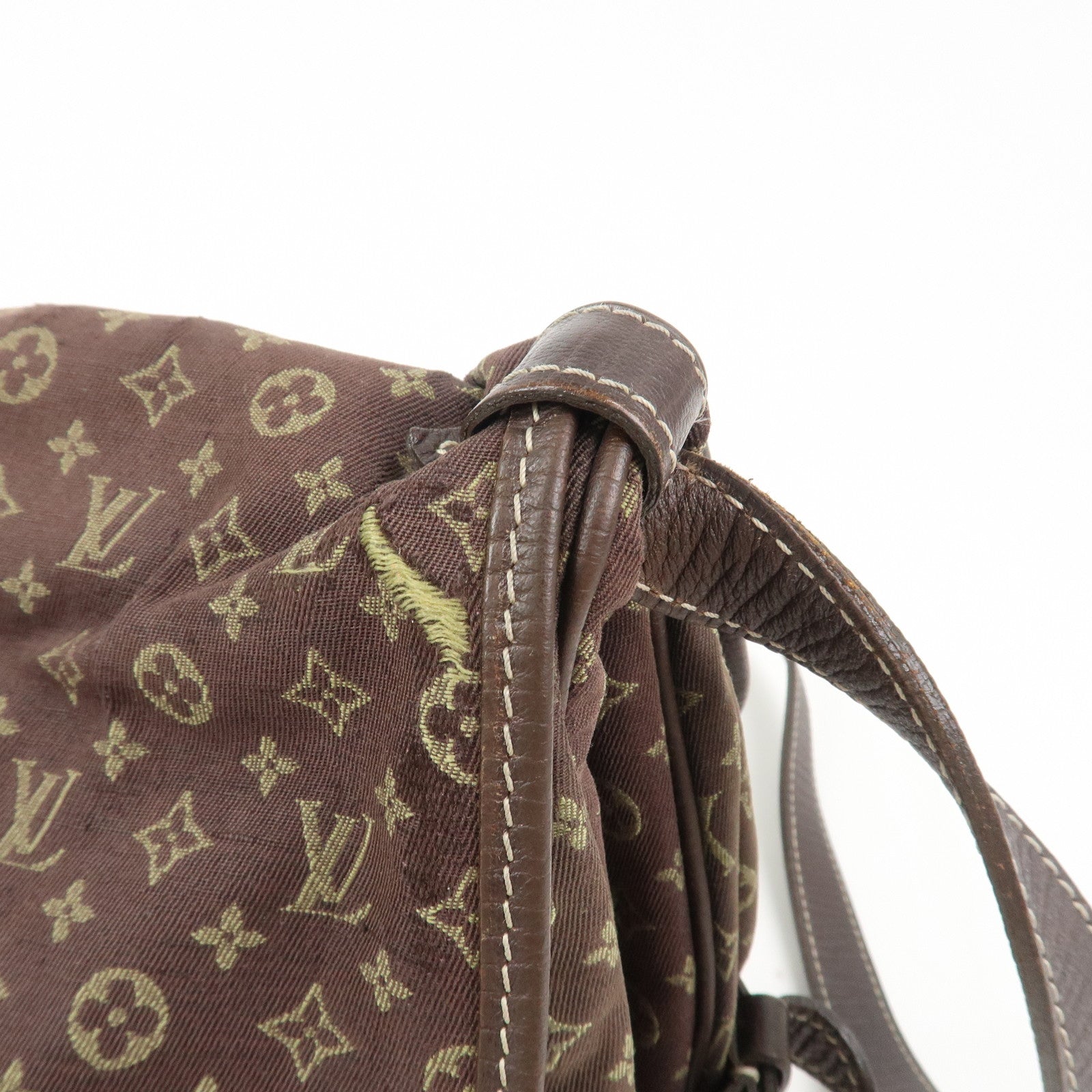 Louis Vuitton Monogram Mini Lin Saumur 30 Shoulder Bag Ebene M95227