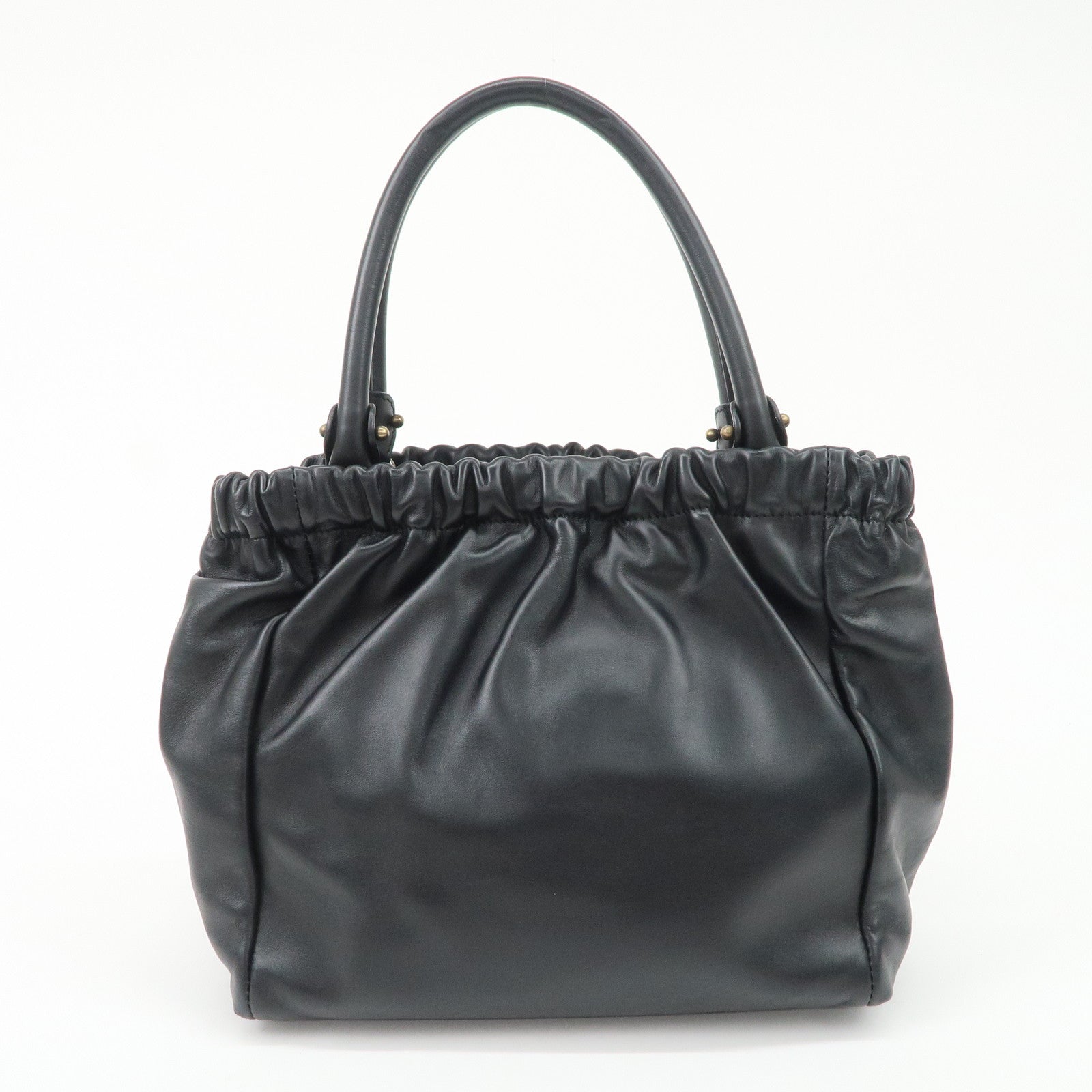 Ferragamo Vara Ribbon Leather 2Way Bag Hand Bag Shoulder Bag Black