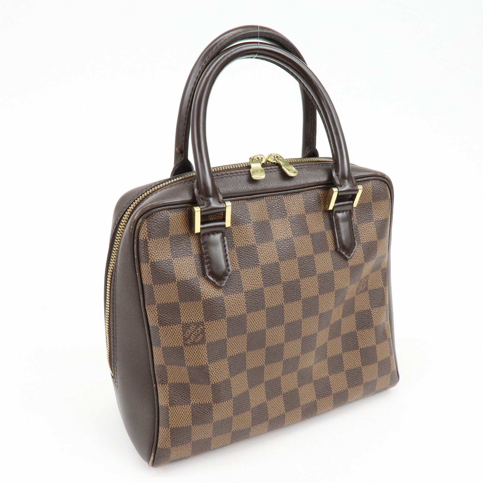 Louis Vuitton Damier Canvas Leather Triana Hand Bag Ebene N51155