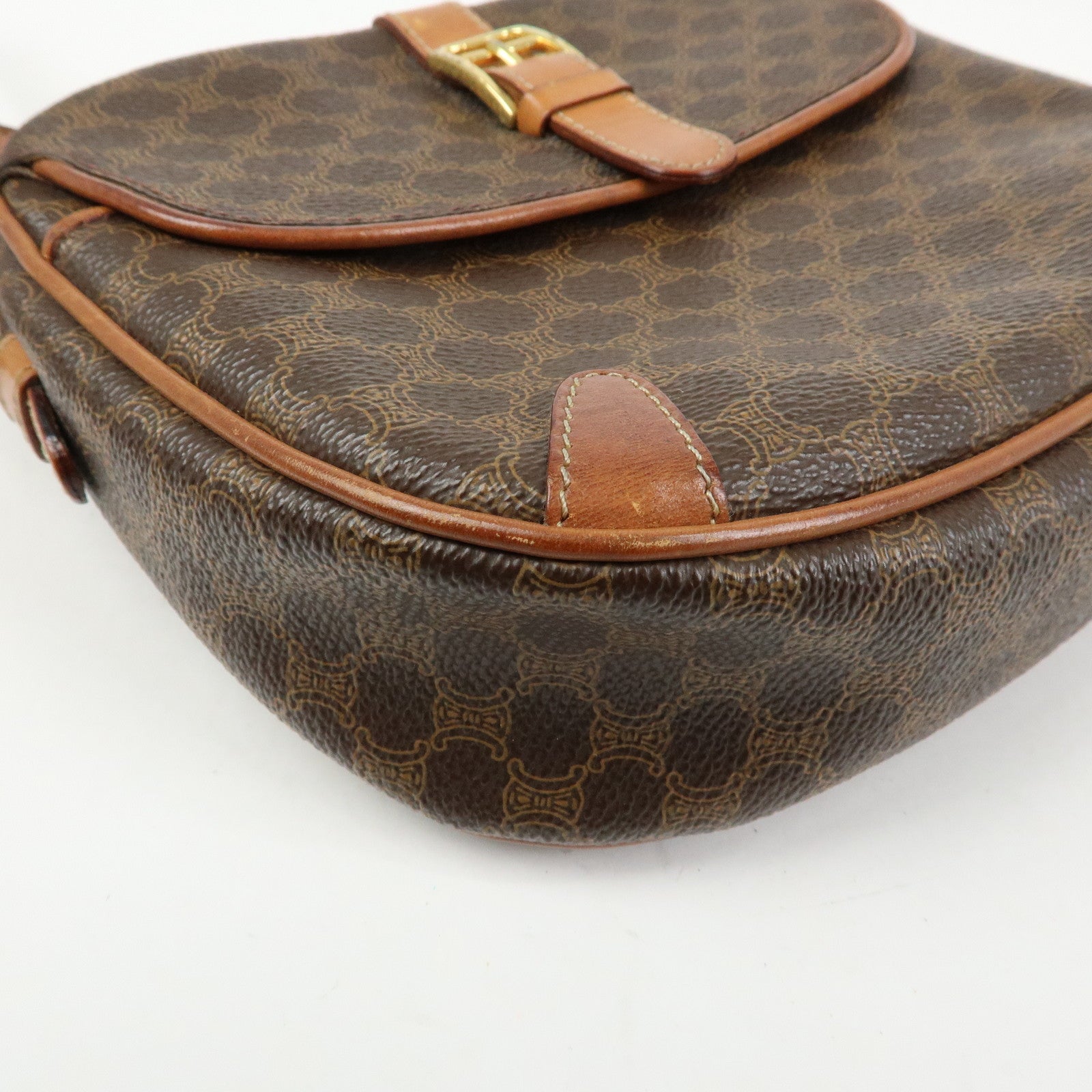 CELINE Macadam PVC Leather Shoulder Bag Crossbody Bag Brown