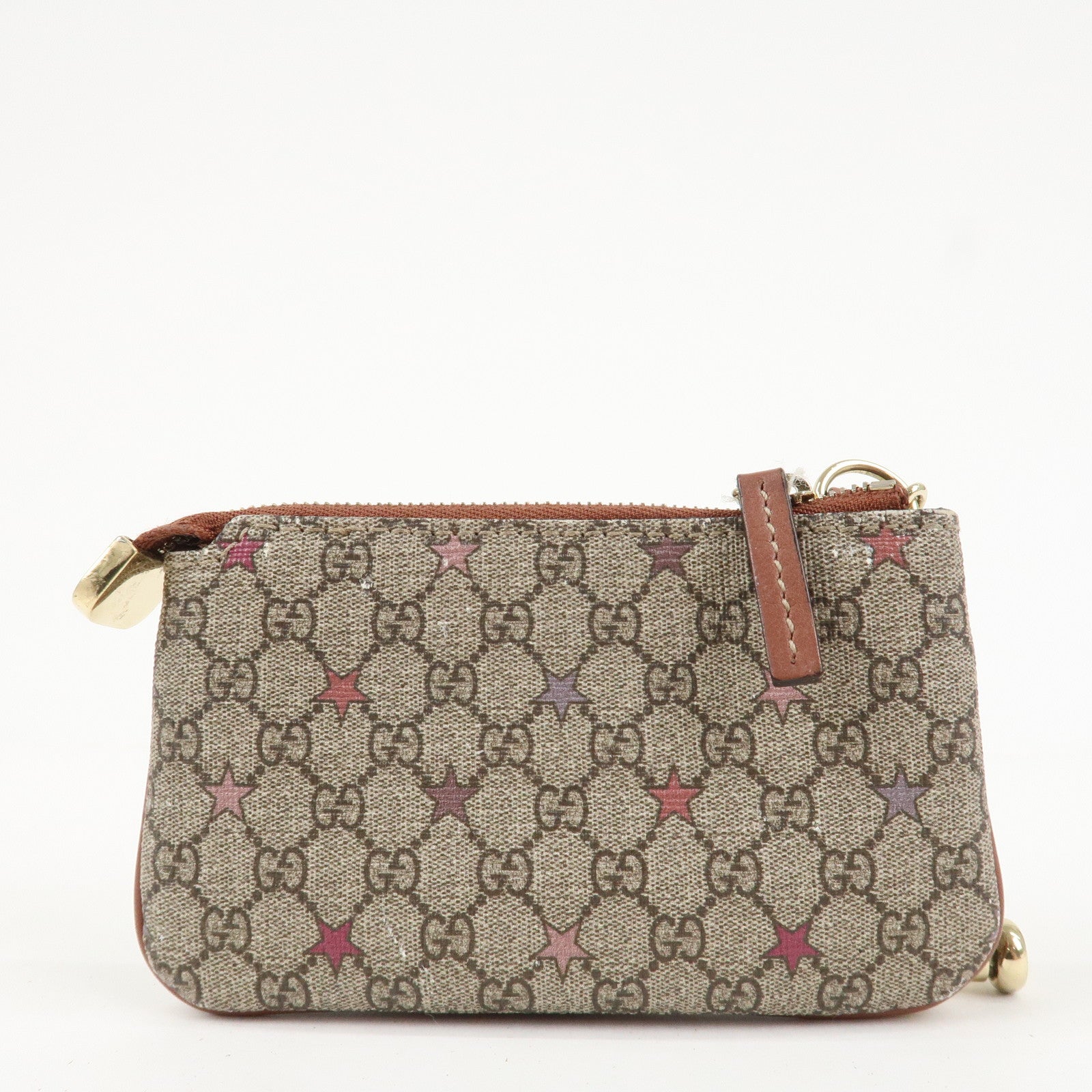 GUCCI GG Supreme PVC Coin Case Key Case Beige 233183