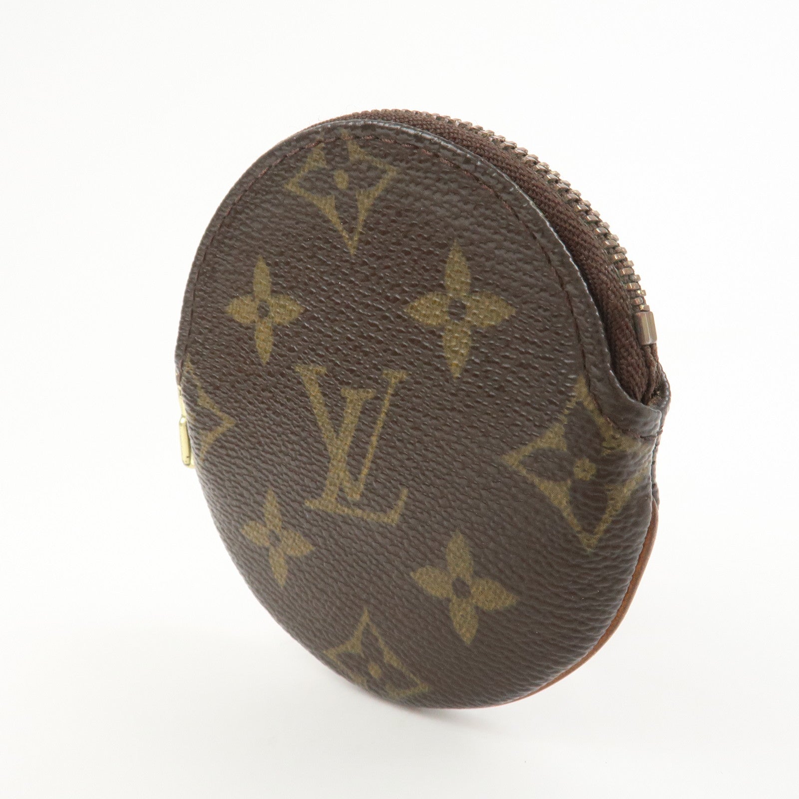 Louis Vuitton Monogram Porte Monnaie Rond Coin Case Brown M61926