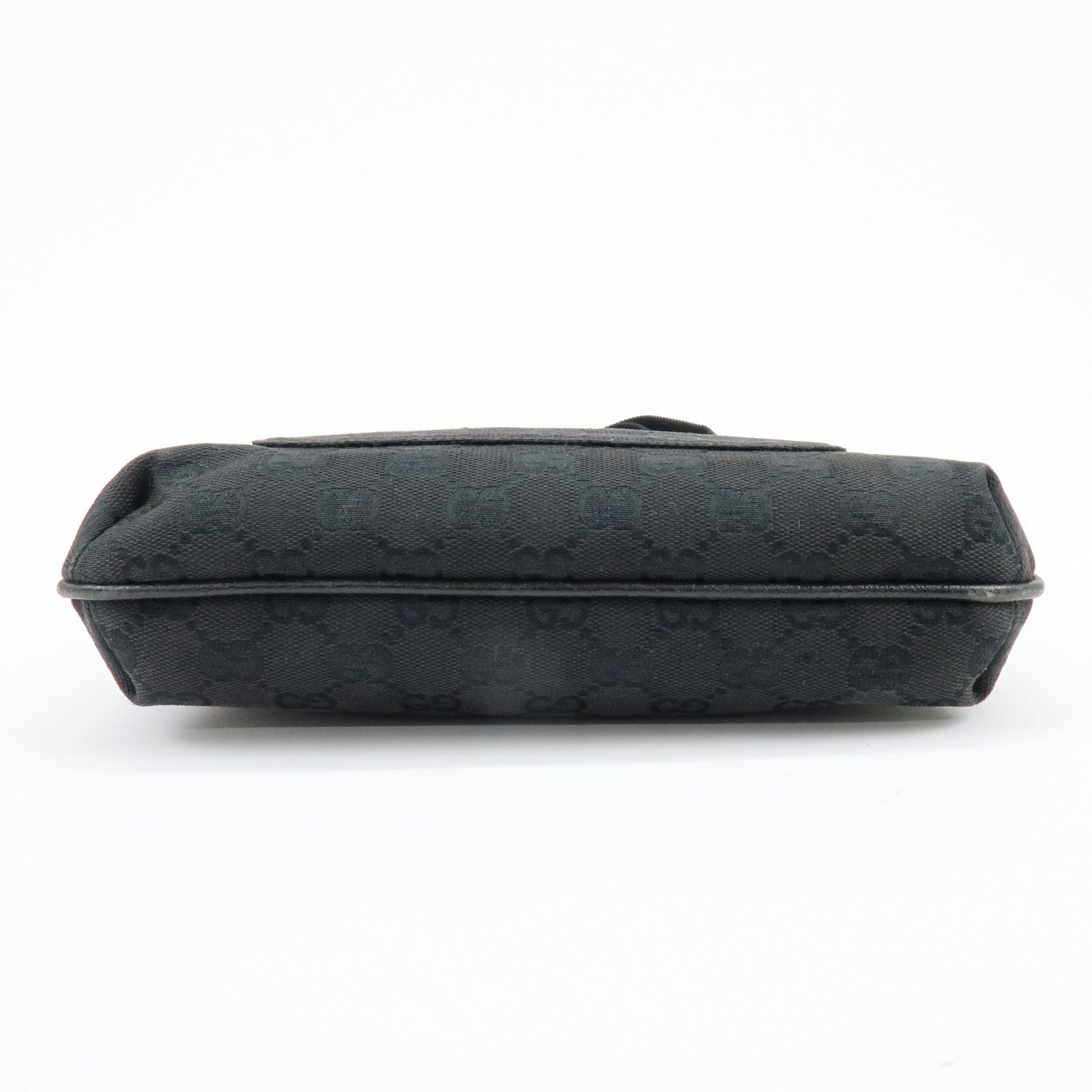 GUCCI GG Canvas Leather Shoulder Crossbody Bag Black 122793