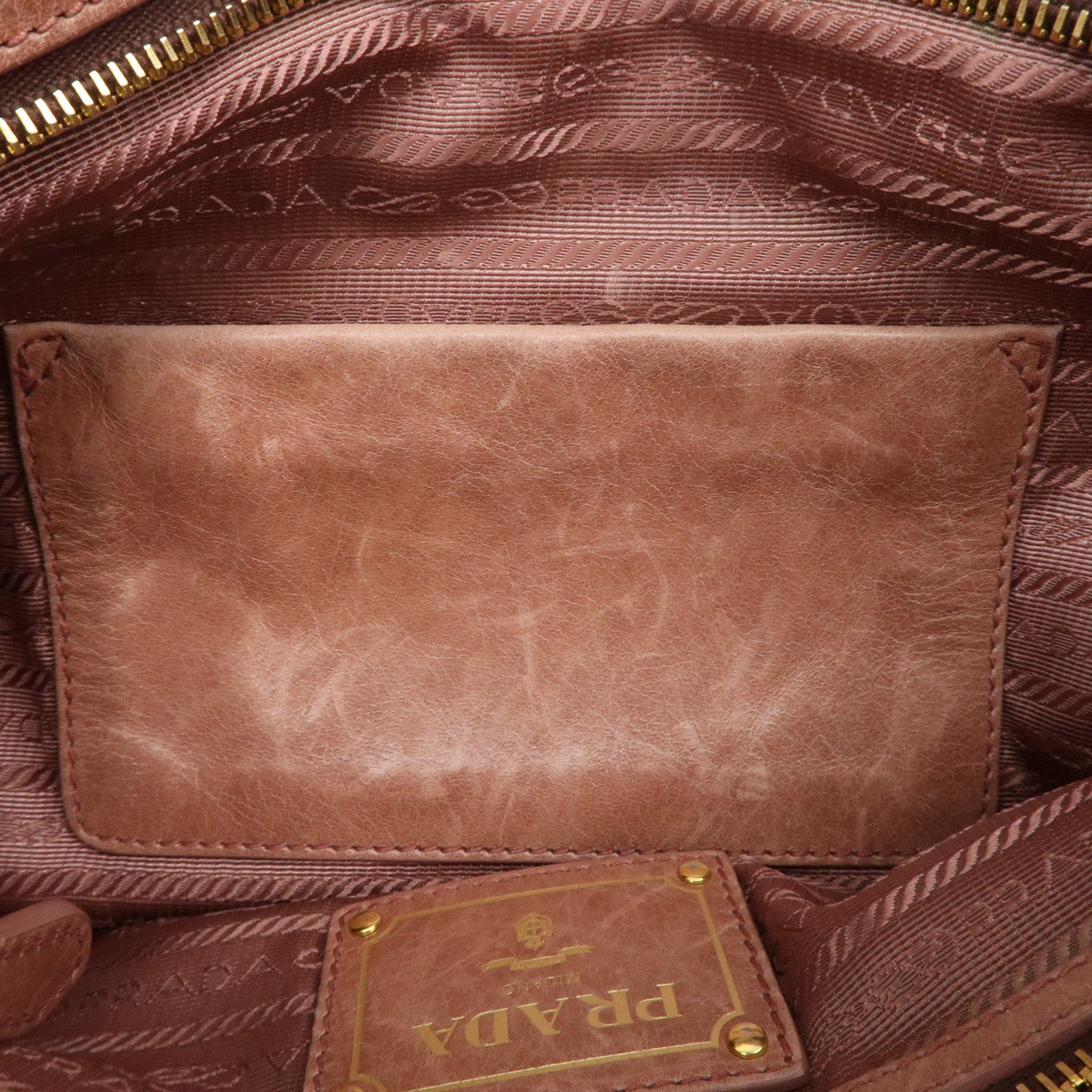 PRADA Triangle Logo Leather 2Way Shoulder Bag Hand Bag Pink BN1921