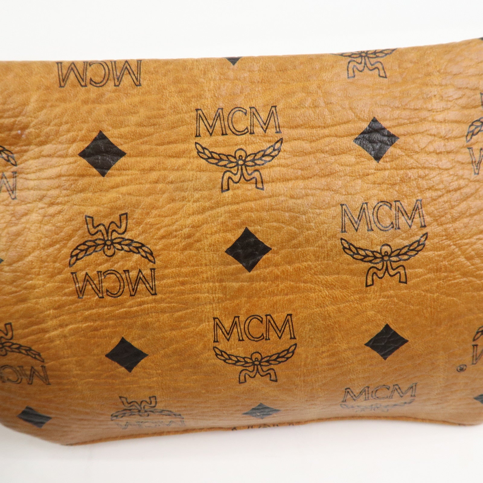 MCM Visetos Logo Leather Waist Bag Waist Pouch Crossbody Bag Brown