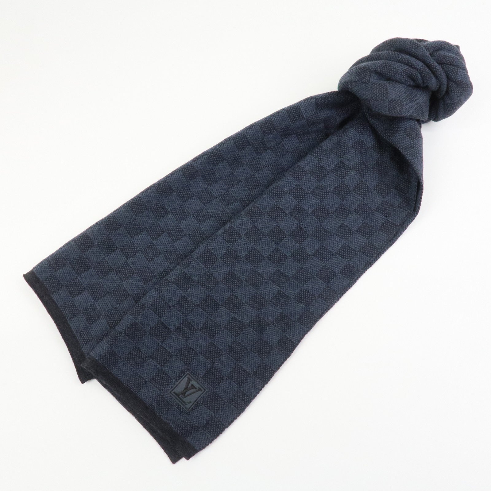 Louis Vuitton Damier Echarpe Petite Wool Scarf Cobalt M70030