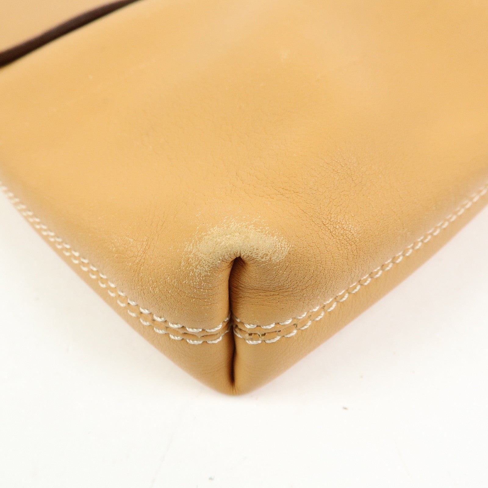 LOEWE Leather Shoulder Bag Crossbody Bag Camel Brown
