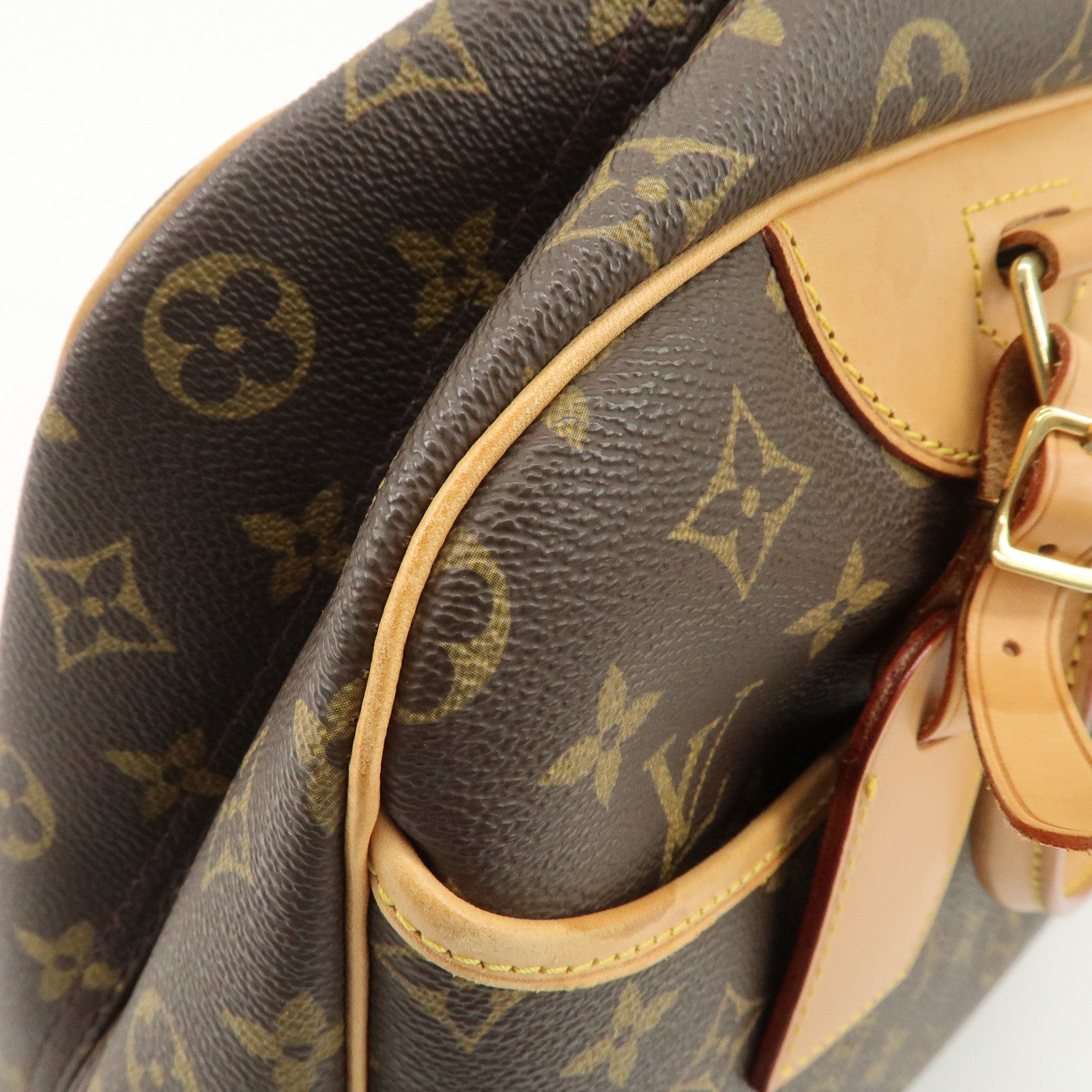 Louis Vuitton Monogram Deauville Hand Bag Brown M47270 Used