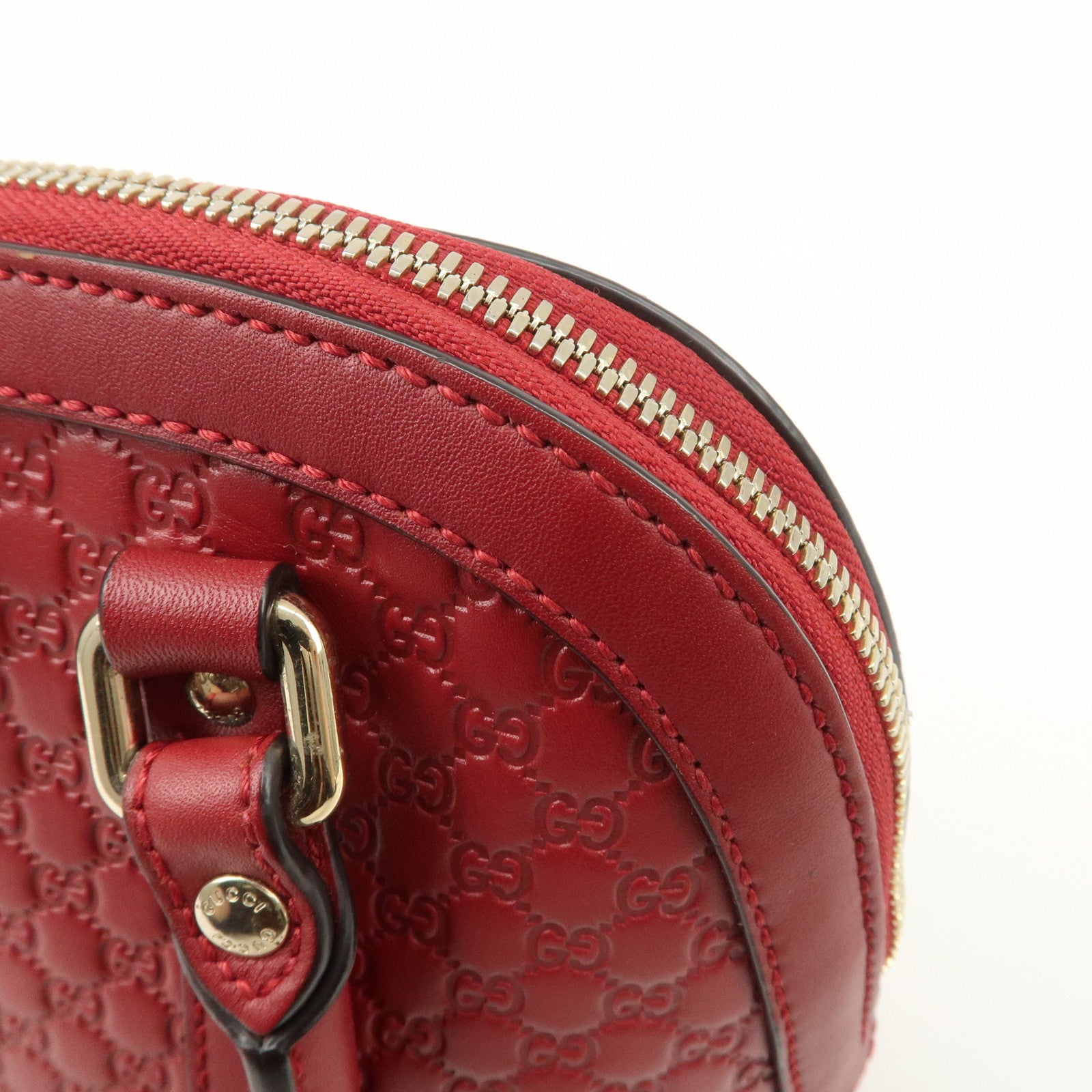 GUCCI Micro Guccissima 2Way Bag Hand Bag Red 449654
