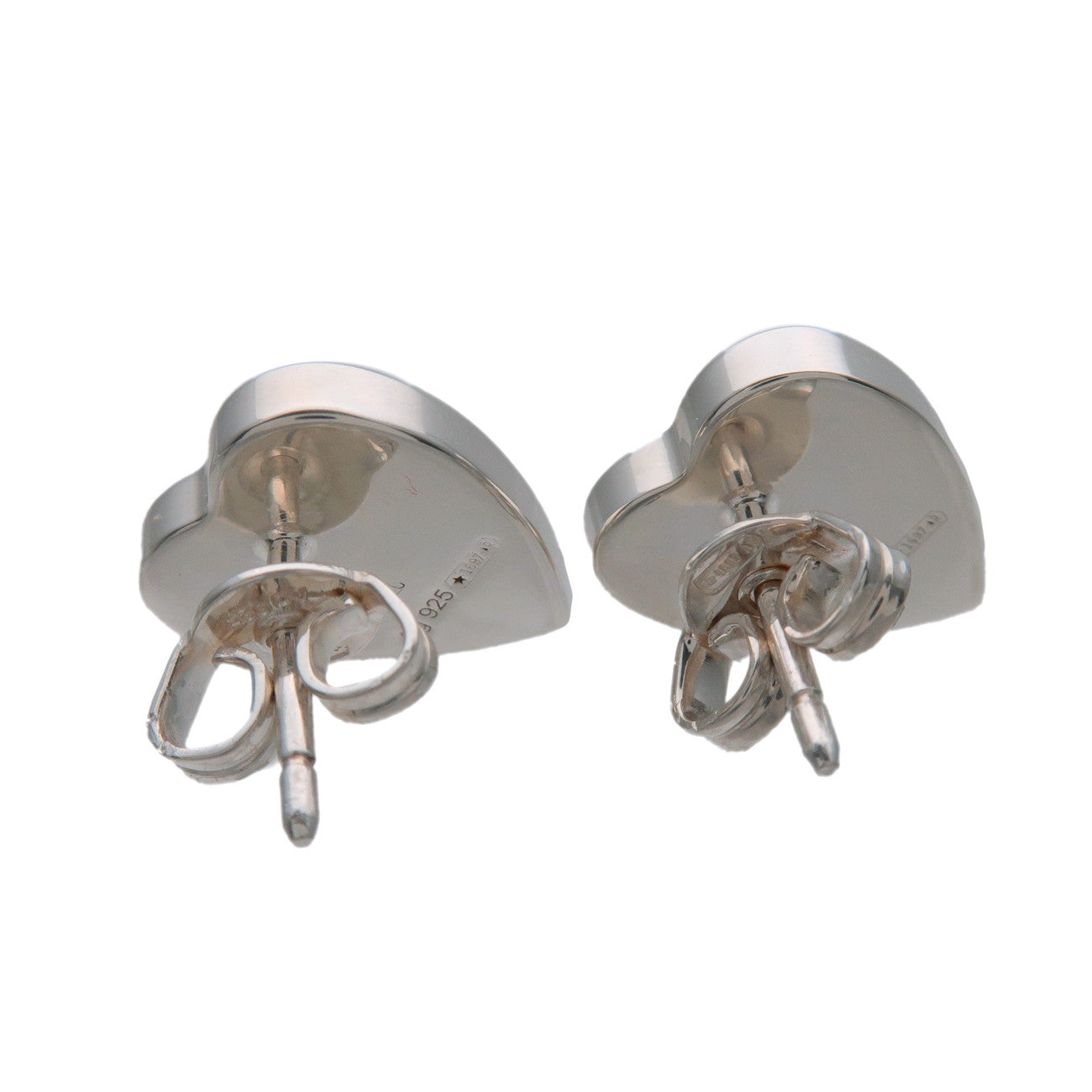 GUCCI Trademark Heart Shaped Earrings SV925 Silver 223990