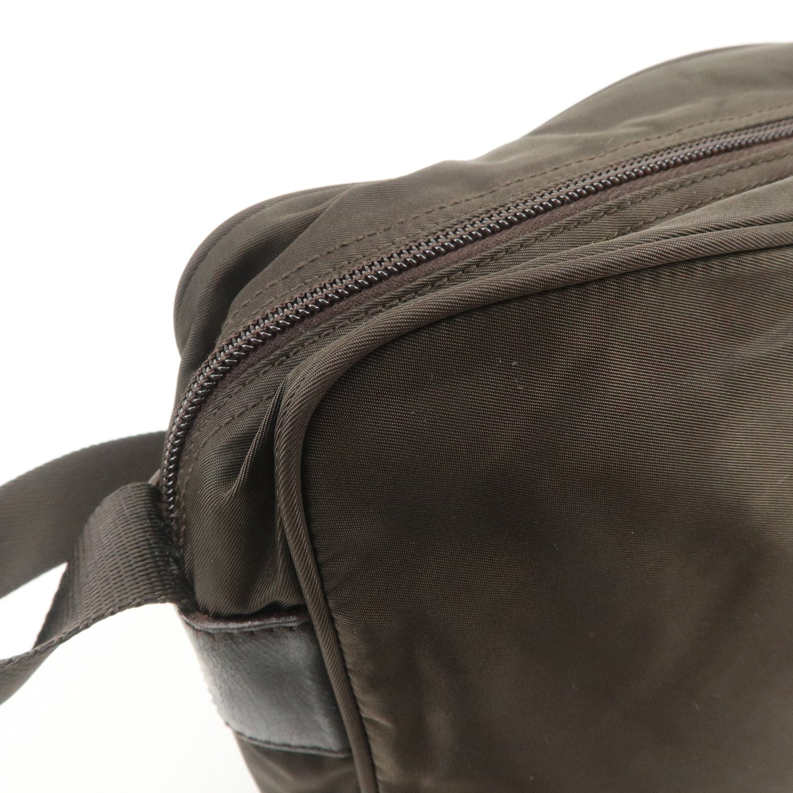 PRADA Triangle Logo Nylon Leather Shoulder Bag Crossbody Bag