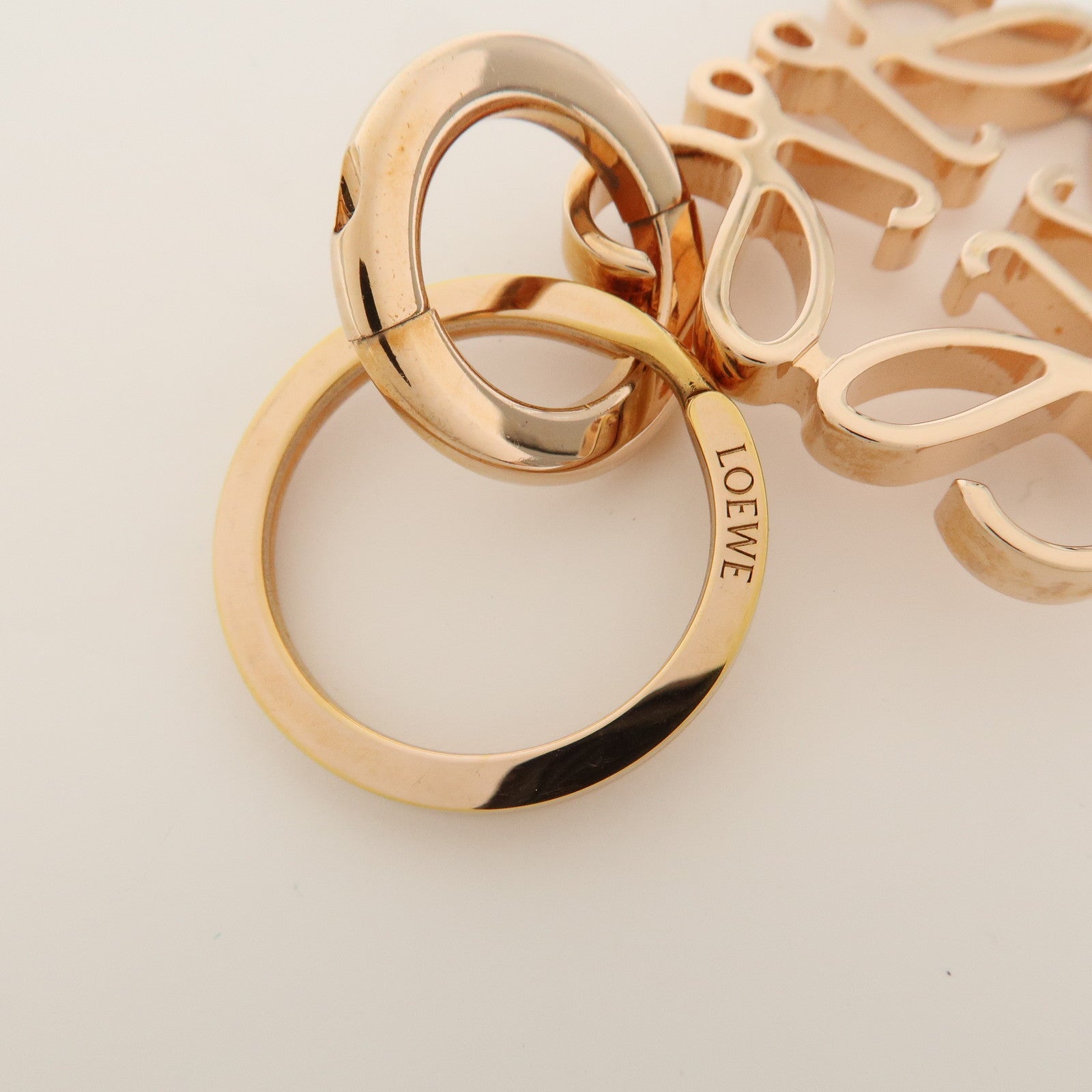 LOEW Anagram Metal Bag Charm Key Chain Gold