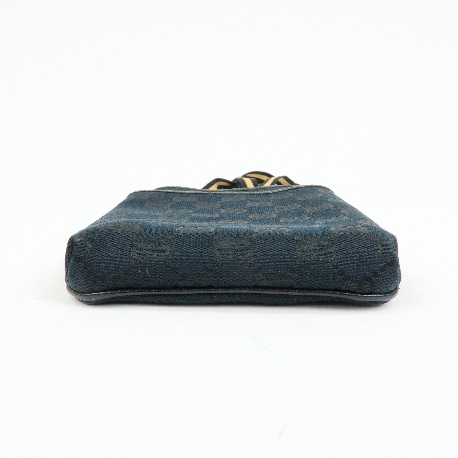 GUCCI Sherry GG Canvas Leather Small Shoulder Bag Black 141863