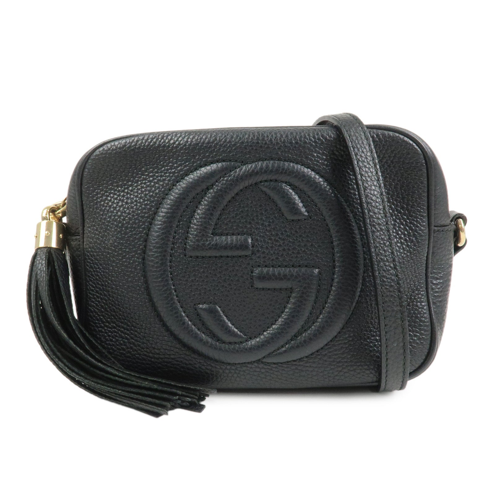 GUCCI SOHO Leather Shoulder Bag Crossbody Bag Black 308364