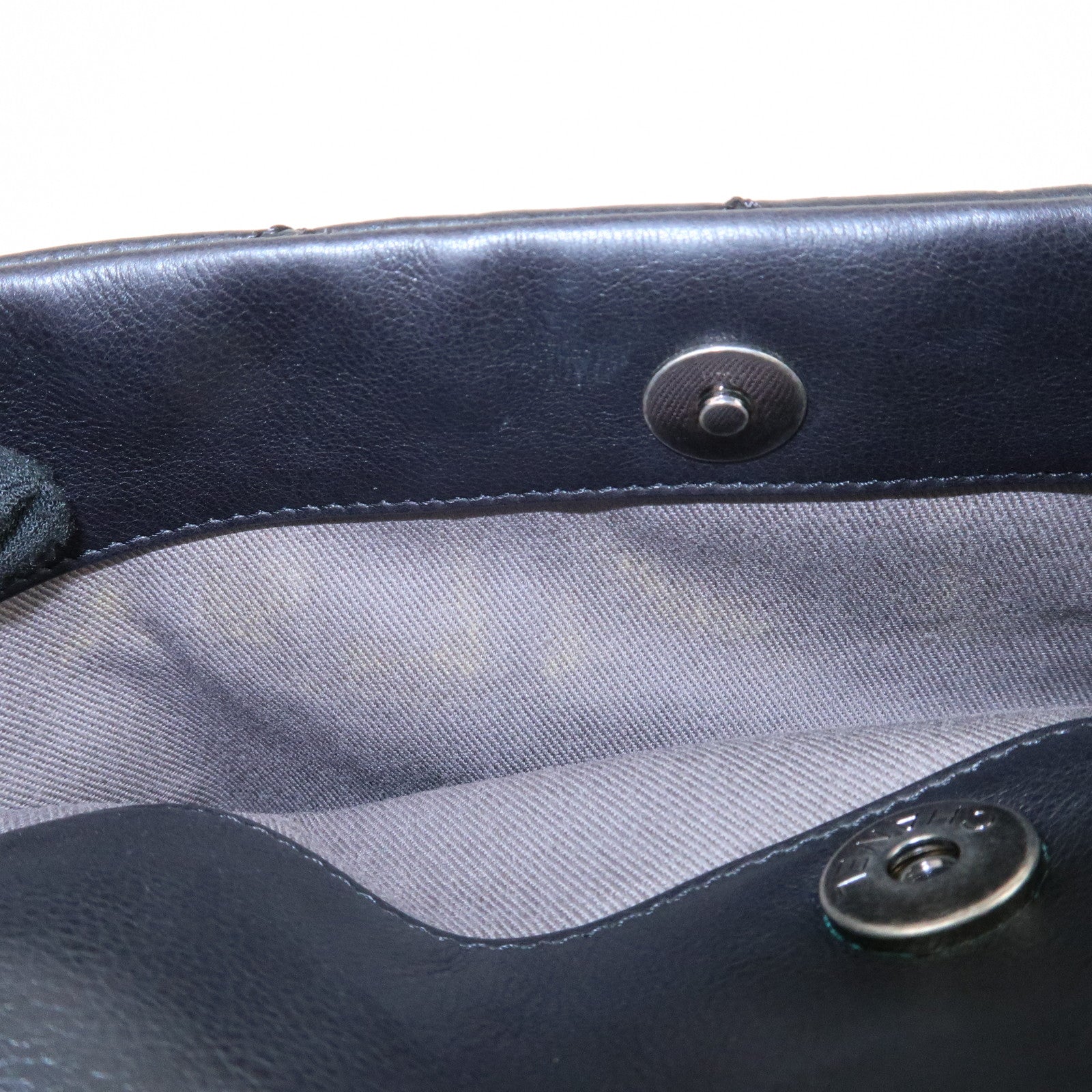 CHANEL COCO Mark Wild Stich Leather Chain Shoulder Bag Black Used