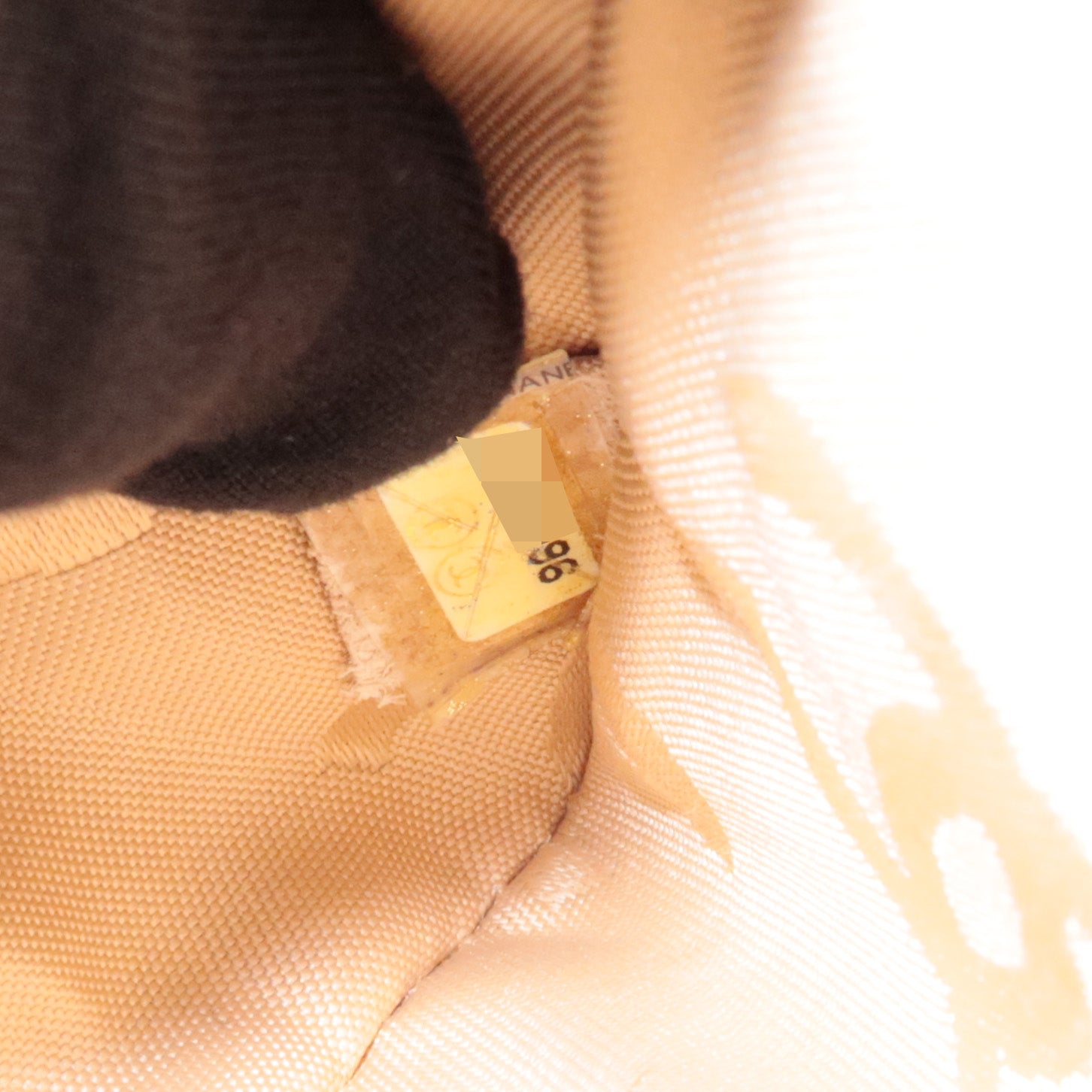 CHANEL COCO Mark Cambon Line Leather Pouch Beige Used