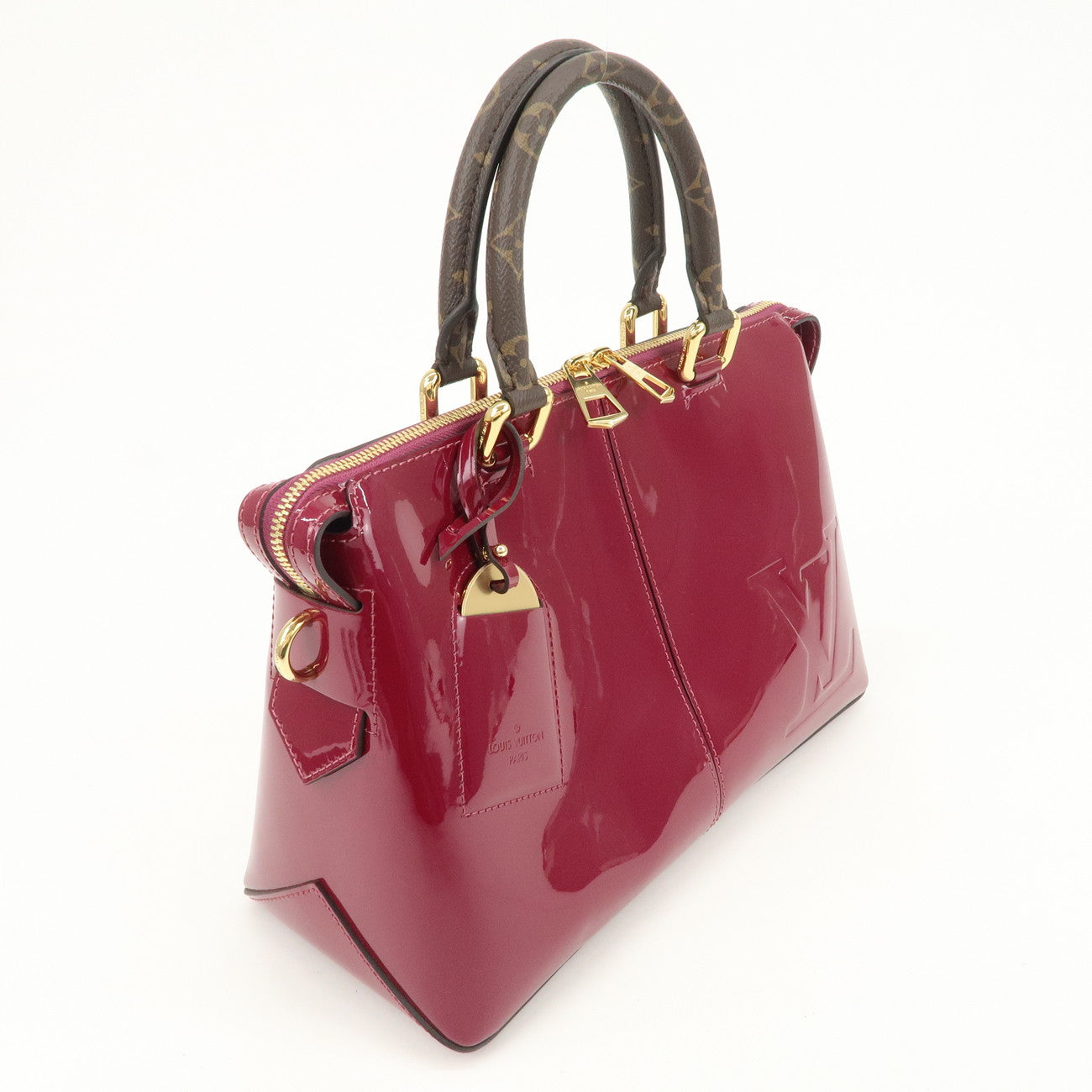 Louis Vuitton Vernis Monogram Tote Miroir 2Way Bag Magenta M54640