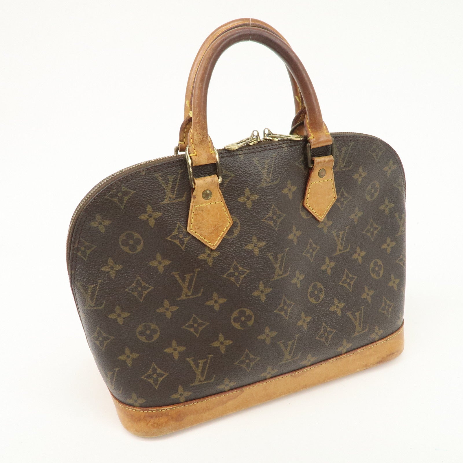 Louis Vuitton Monogram Alma Hand Bag Brown M51130 Used