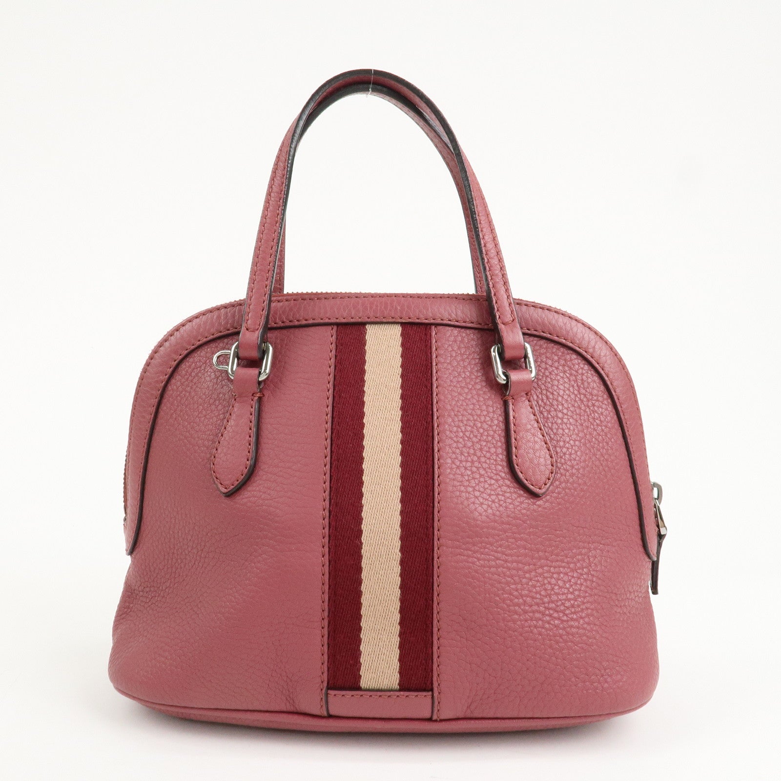 GUCCI Sherry Leather 2Way Bag Hand Bag Pink Beige 341504 Used