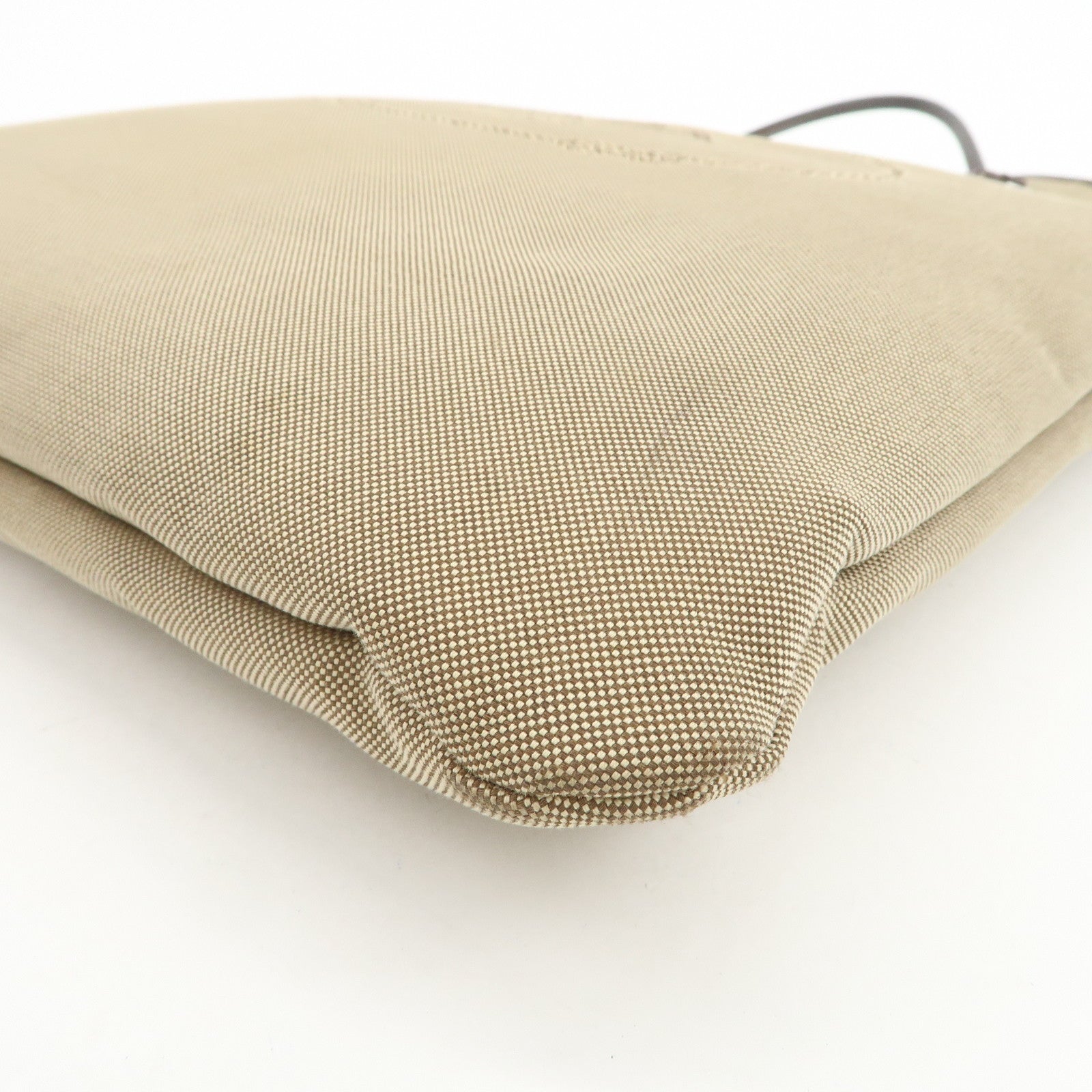 PRADA Jaguard Canvas Leather Tote Bag Shoulder Bag Brown BR3581