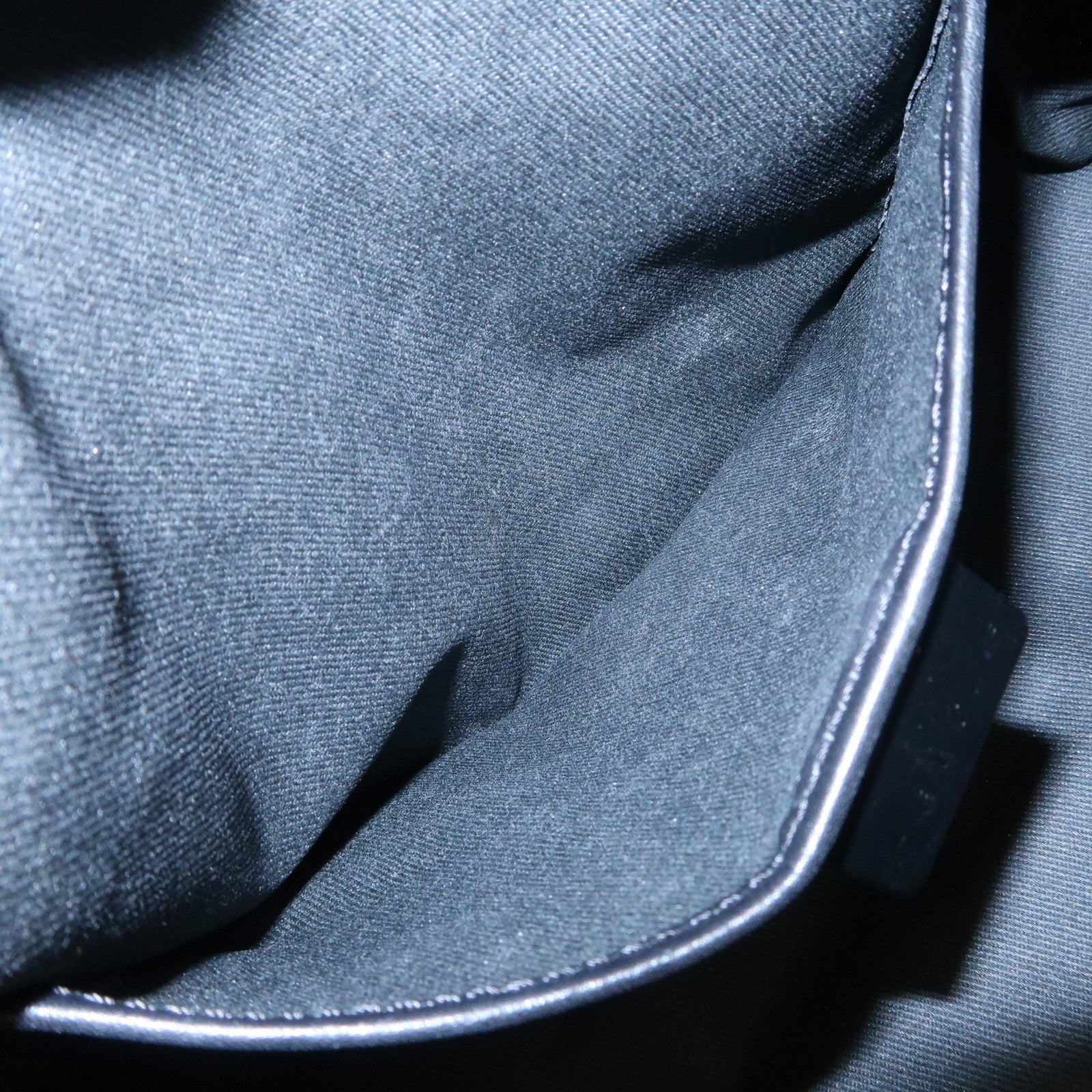 CELINE C Macadam Canvas Leather Mini Boston Bag Black