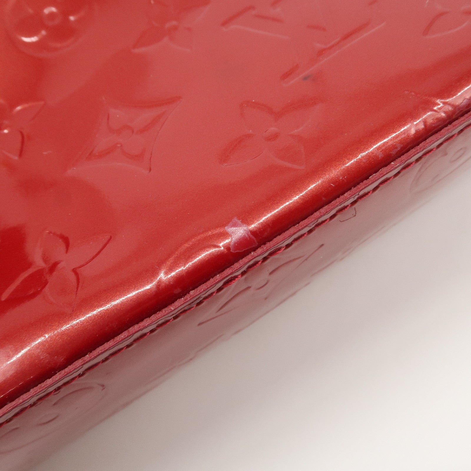 Louis Vuitton Monogram Vernis Lead PM Hand Bag Red M91990