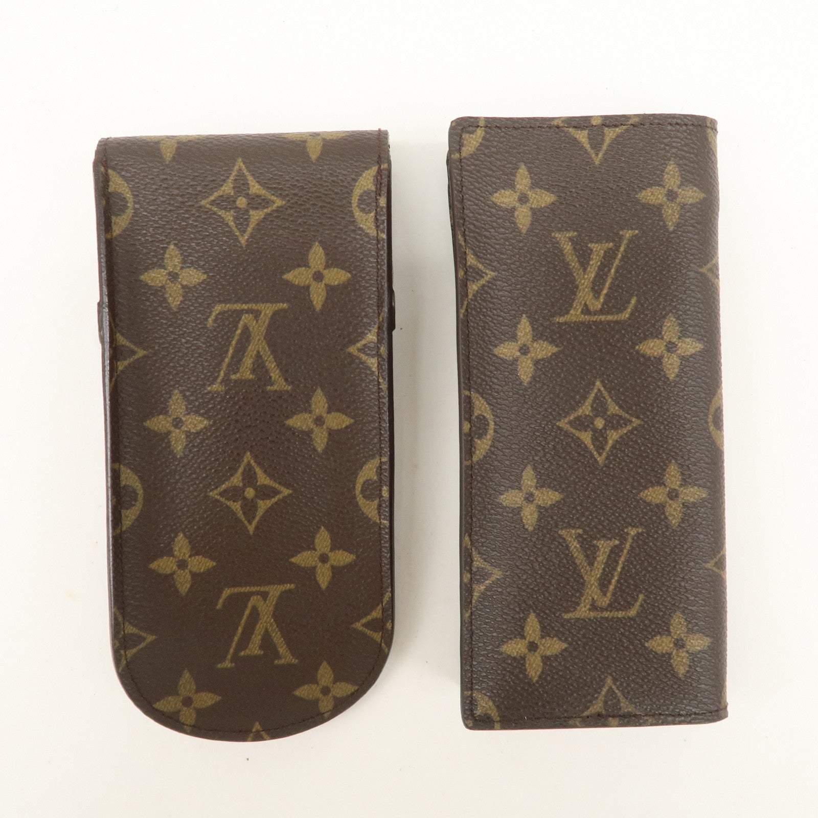 Louis Vuitton Set of 2 Monogram Canvas Glass Case M62970 M62962 Used