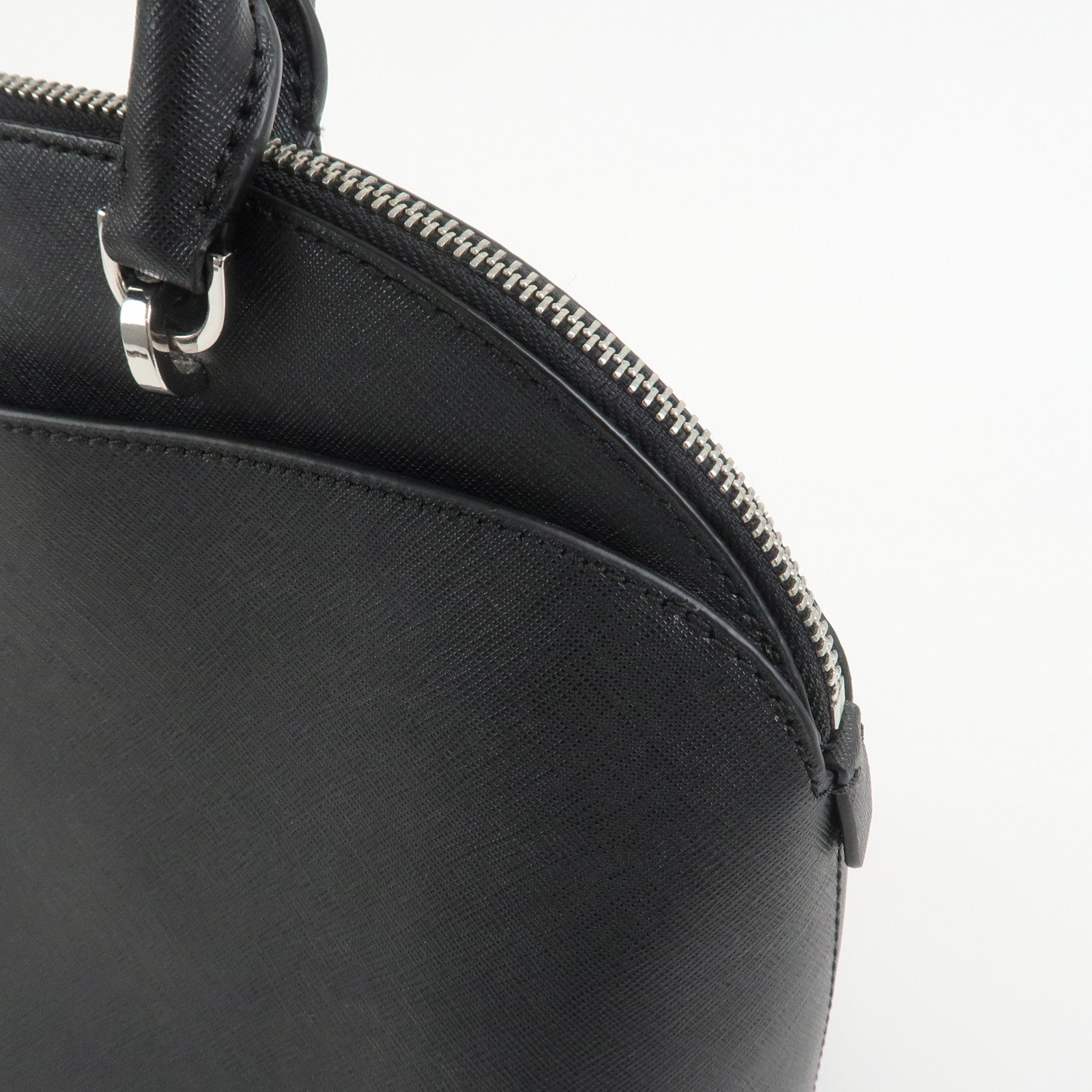 MICHAEL KORS Leather 2 Way Shoulder Bag Hand Bag Black Silver