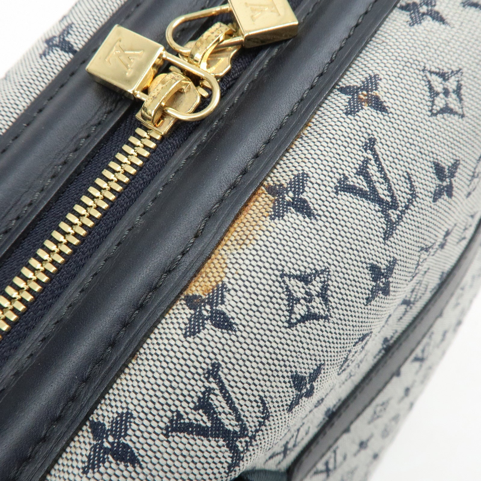 Louis Vuitton Monogram Mini Josephine GM Hand Bag Blue M92211