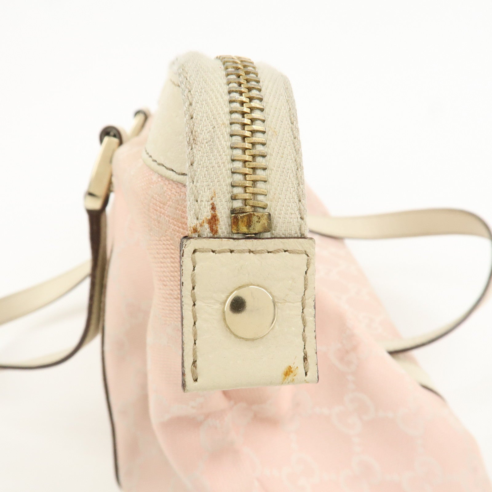 GUCCI Abbey GG Canvas Leather Tote Bag Shoulder Bag Pink 141470