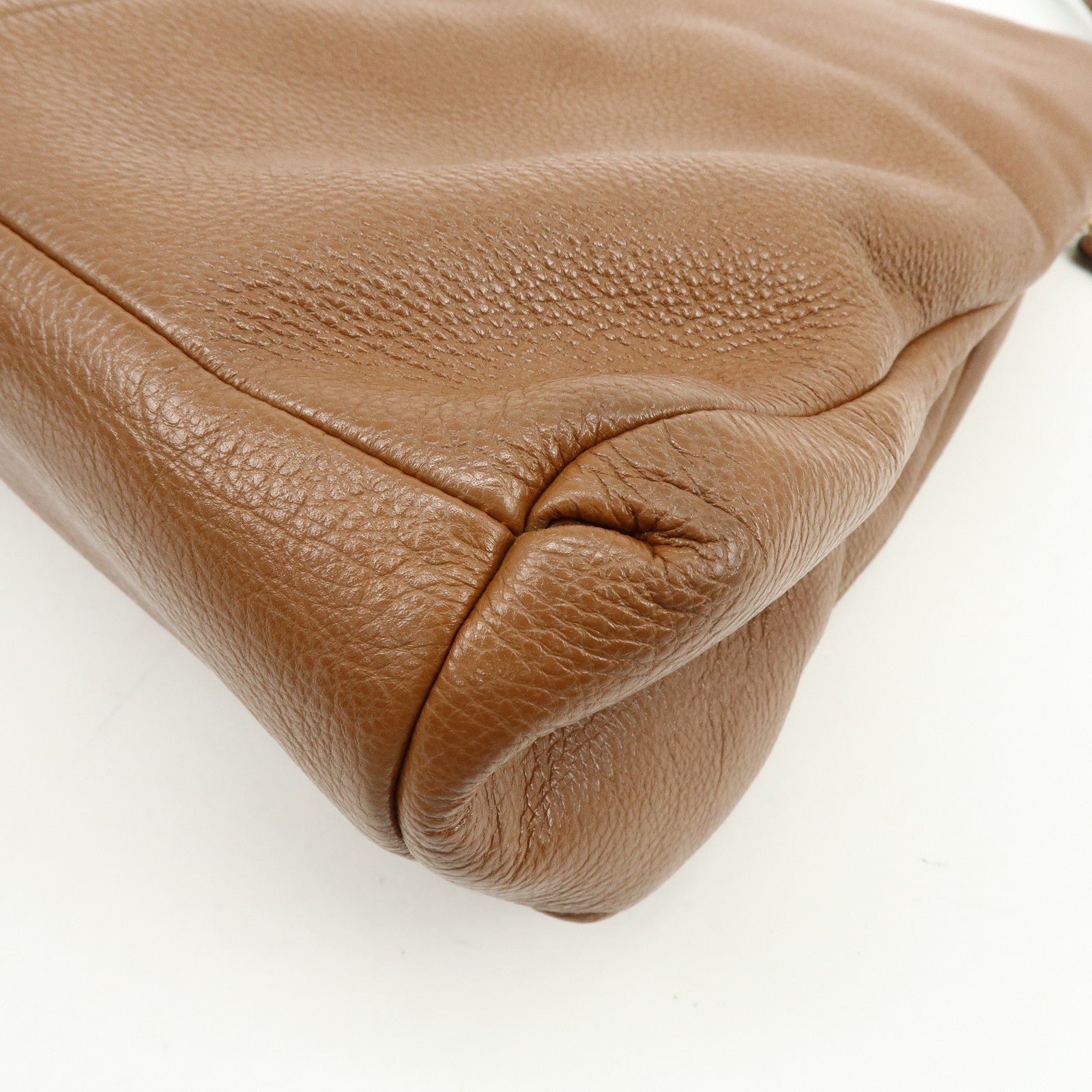 COACH Leather Shoulder Bag Hand Bag Brown