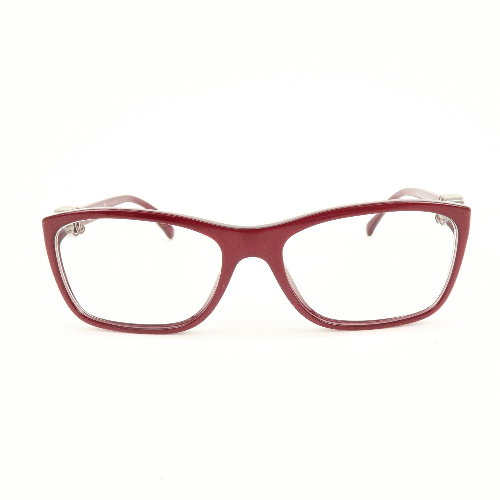 CHANEL COCO Mark Plastic Glasses Wine Red 3234 52□16 135