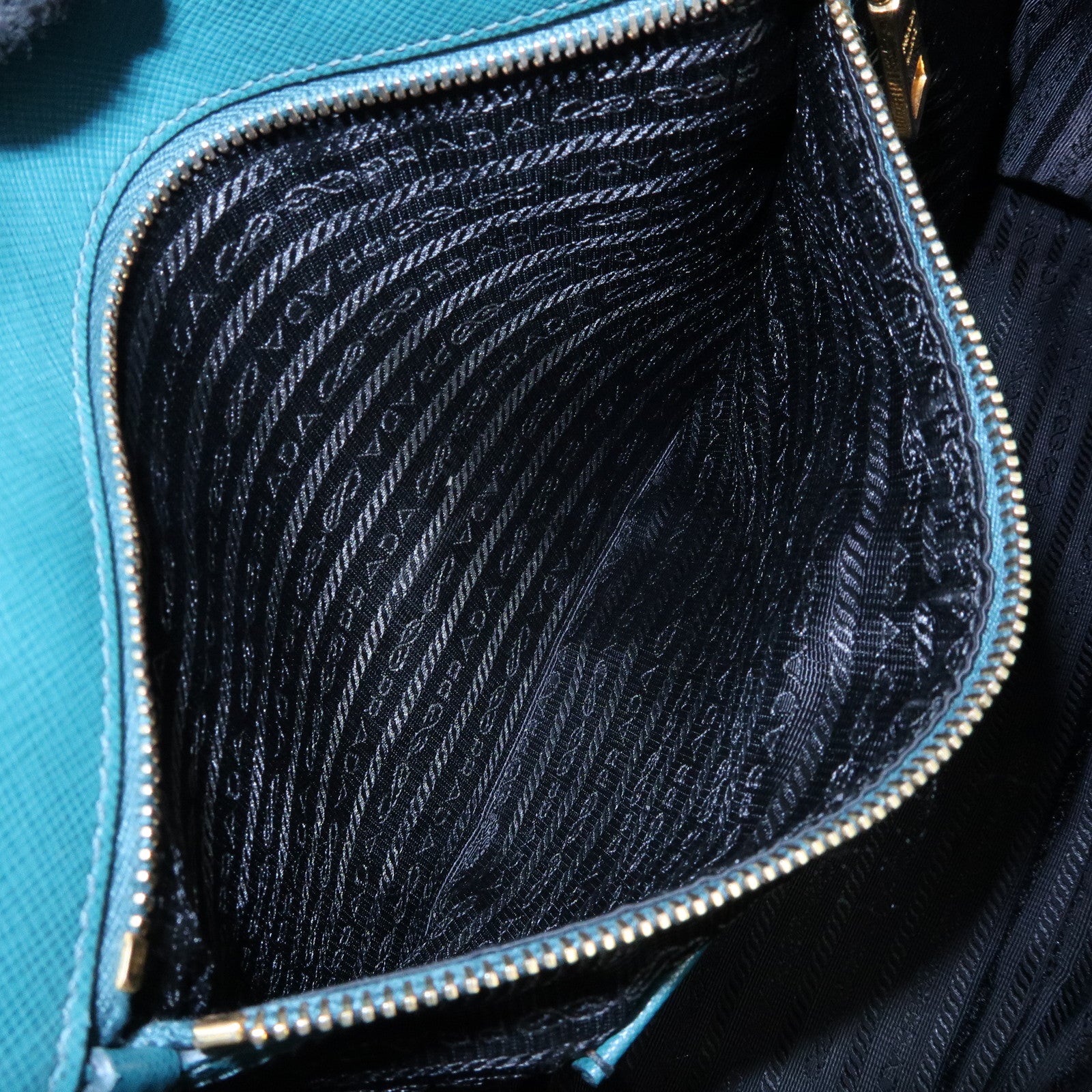 PRADA Triangle Logo Galleria Saffiano Leather Tote Hand Bag Green