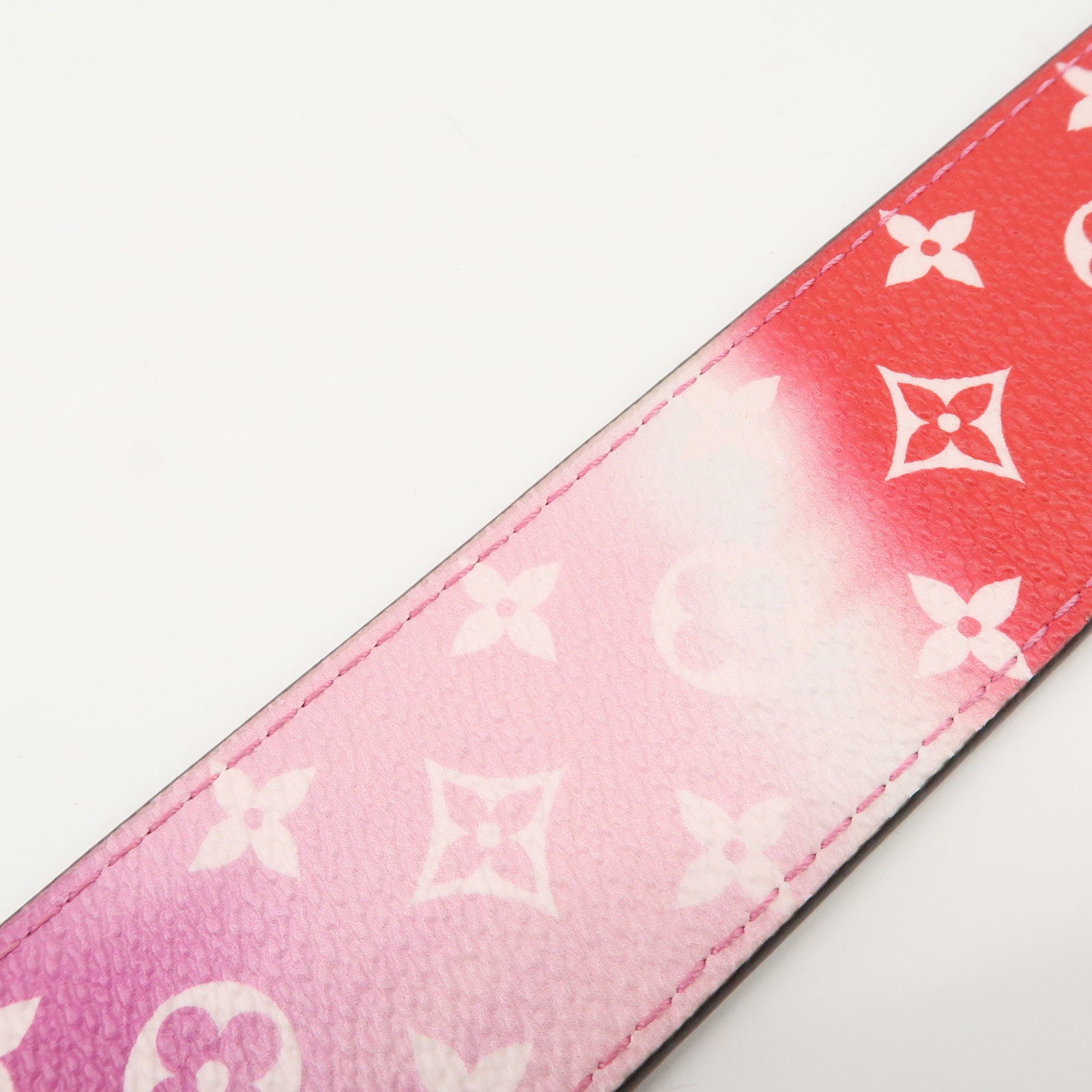 Louis Vuitton LV Escale Leather Shoulder Strap 100cm Pink Red Used