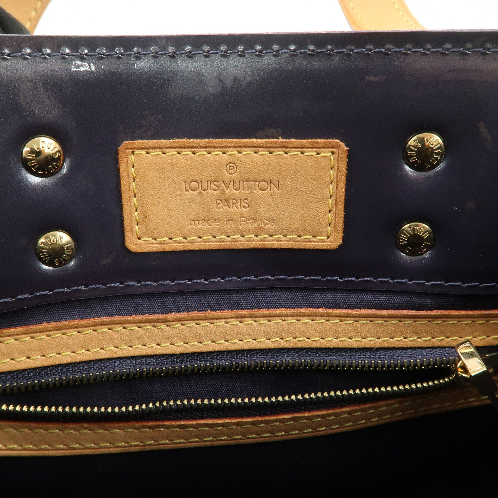 Louis Vuitton Monogram Vernis Lead PM Hand Bag Indigo M91335