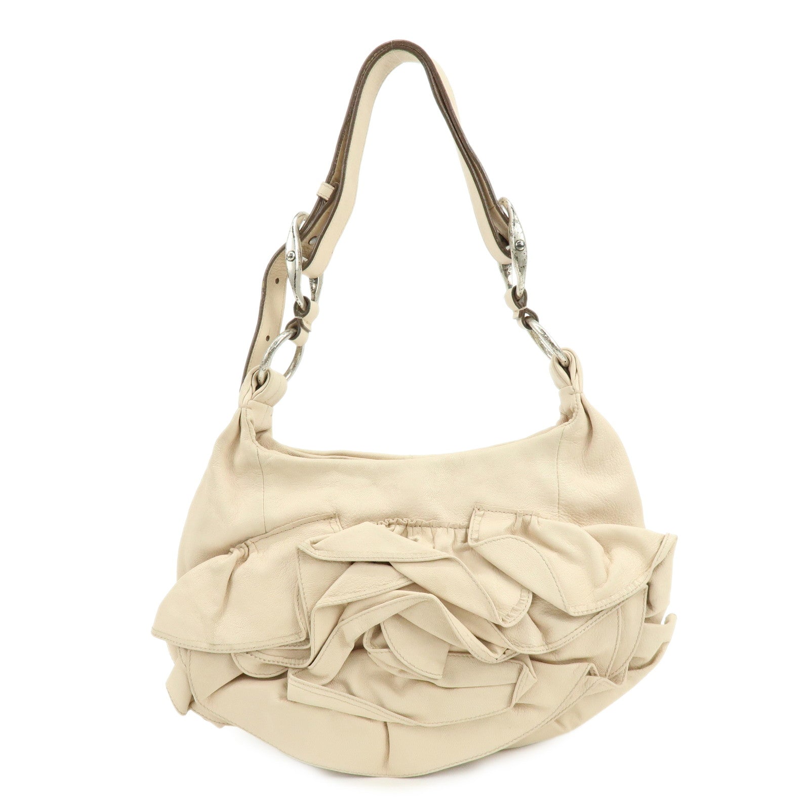 SAINT LAURENT PARIS YSL Nadja Shoulder Bag Light Beige 112937