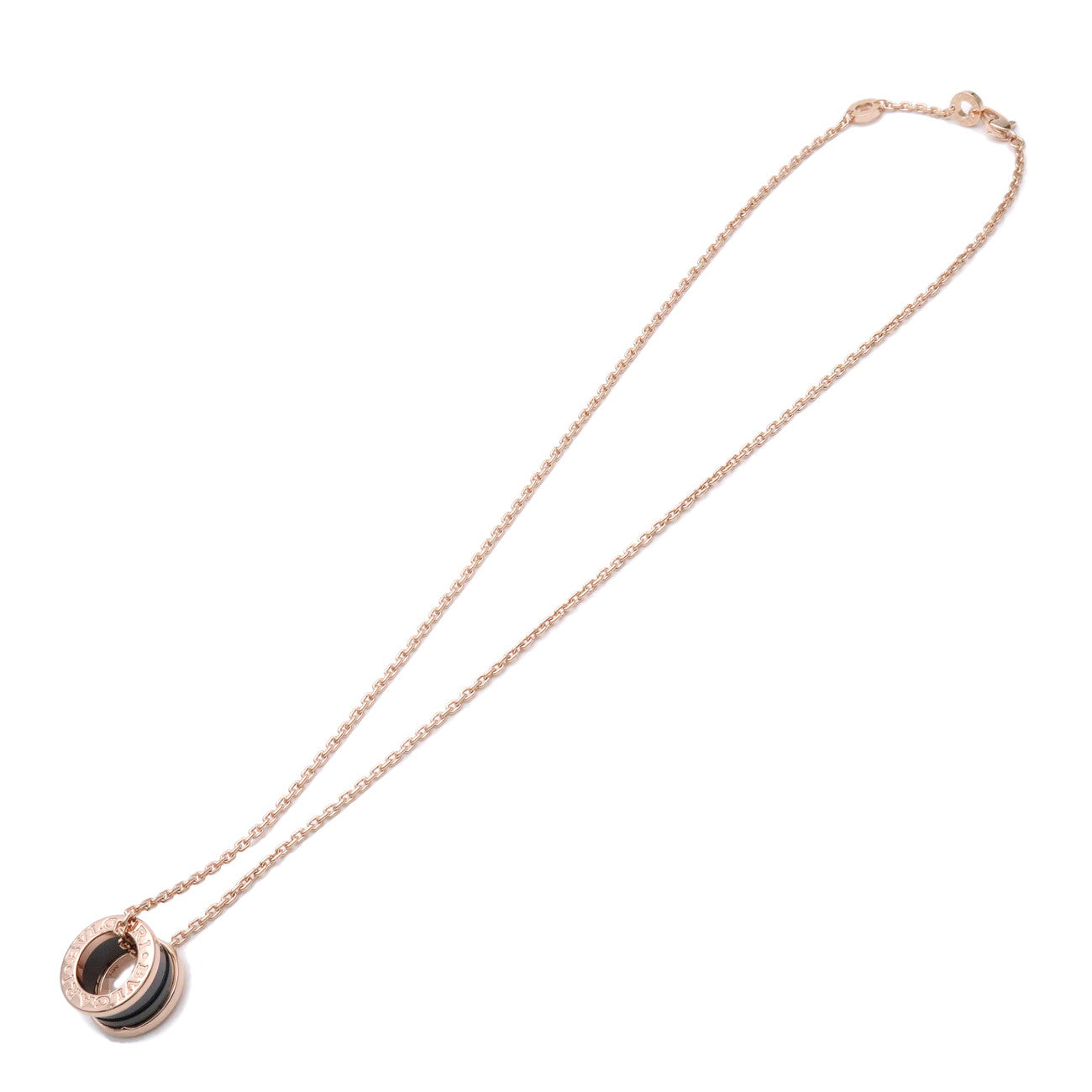 BVLGARI B-zero1 Necklace K18PG 750PG Rose Gold Black Ceramic