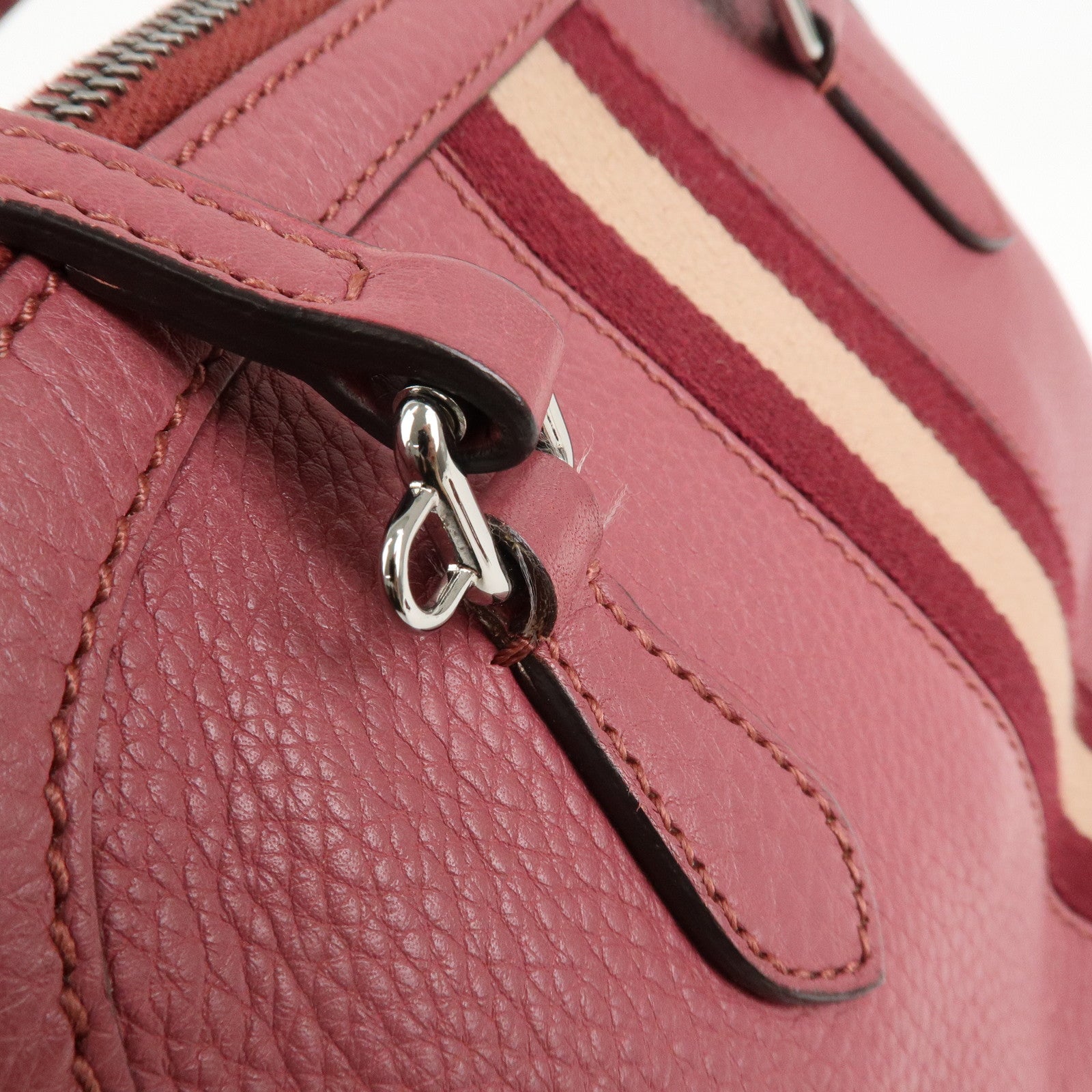 GUCCI Sherry Leather 2Way Bag Hand Bag Pink Beige 341504 Used