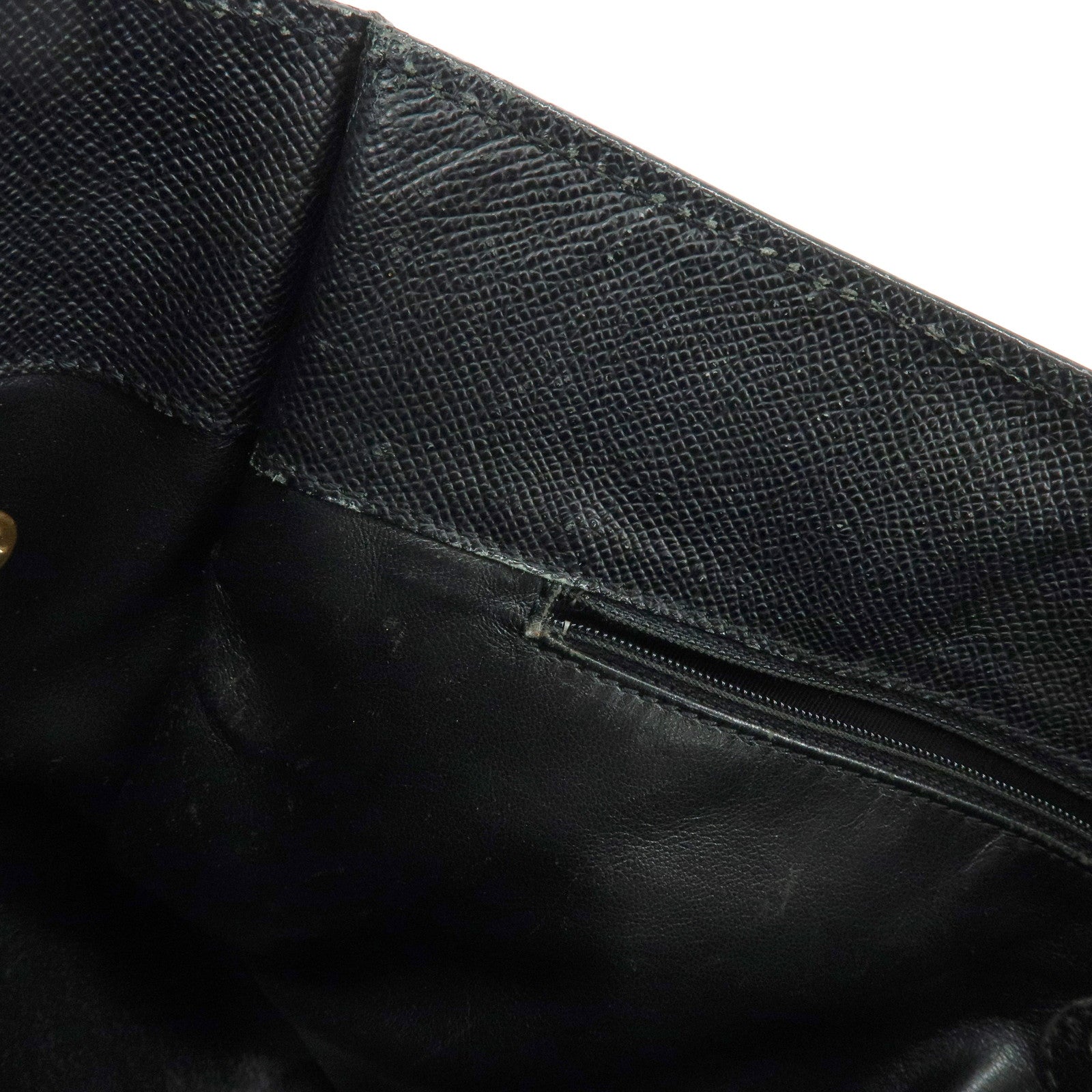 CHANEL Calf Skin Tote Bag Shoulder Bag Black