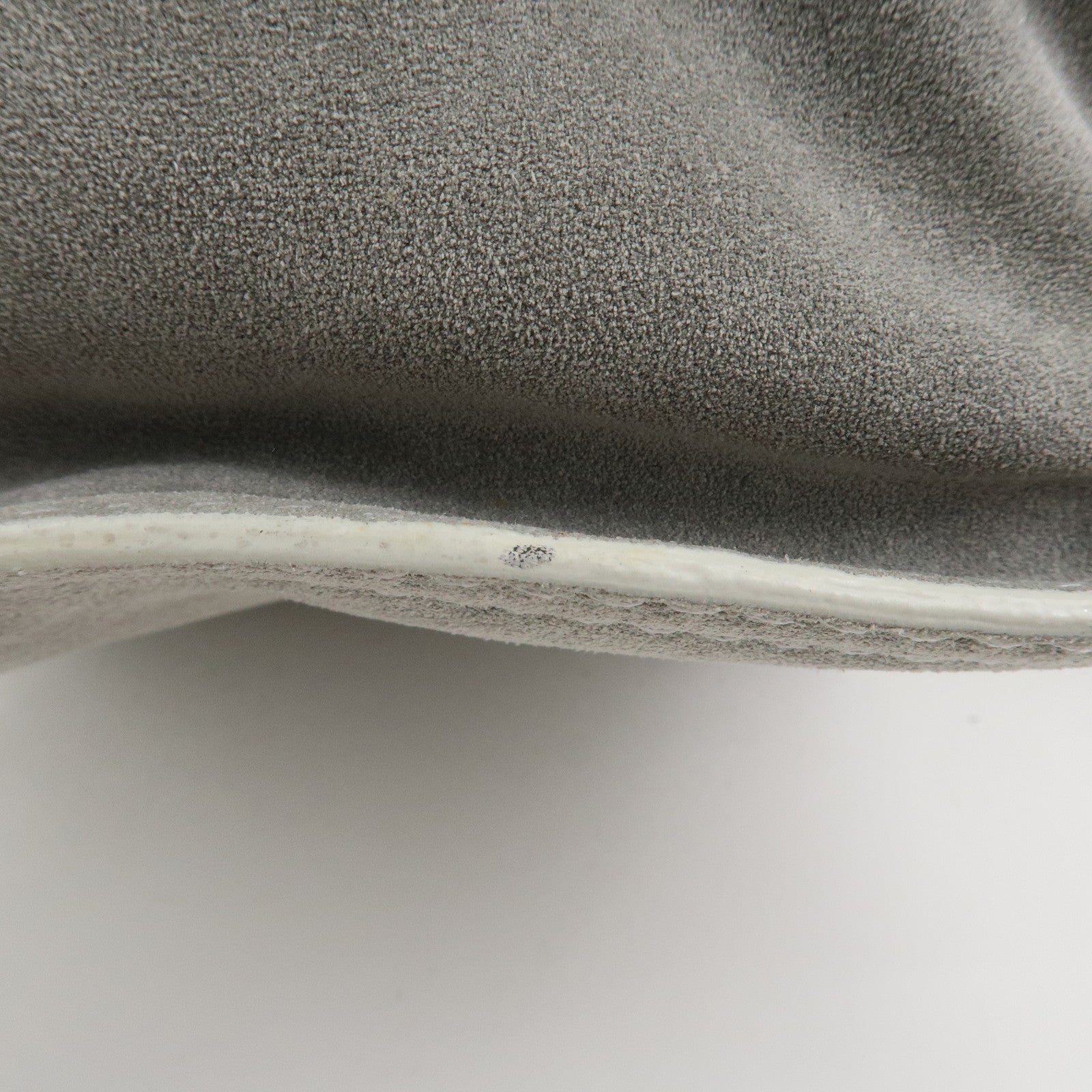 LOEWE Anagram Suede Leather Shoulder Bag Hand Bag Gray Silver