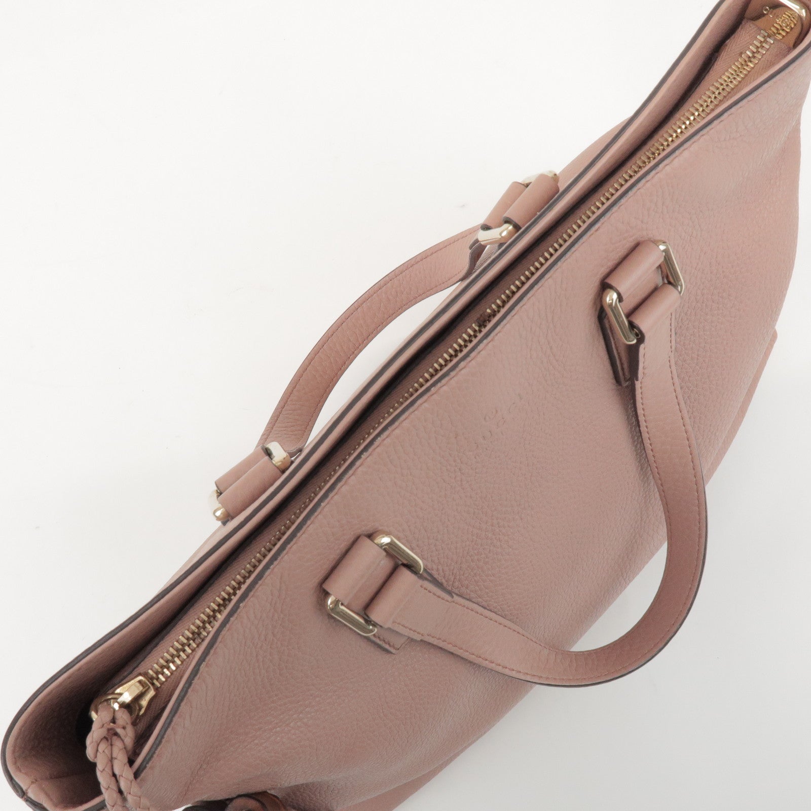 GUCCI Bamboo Leather 2Way Hand Bag Shoulder Bag Pink 365346