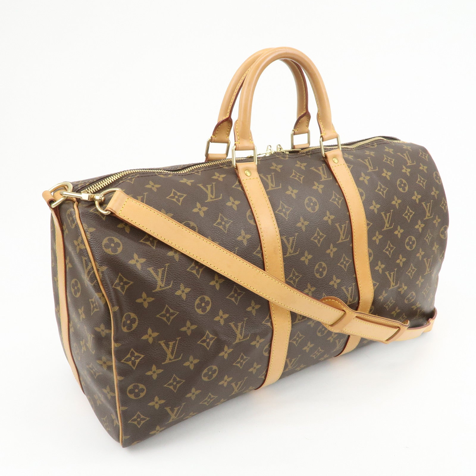 Louis Vuitton Monogram Keep All Bandouliere 50 Boston Bag M41416