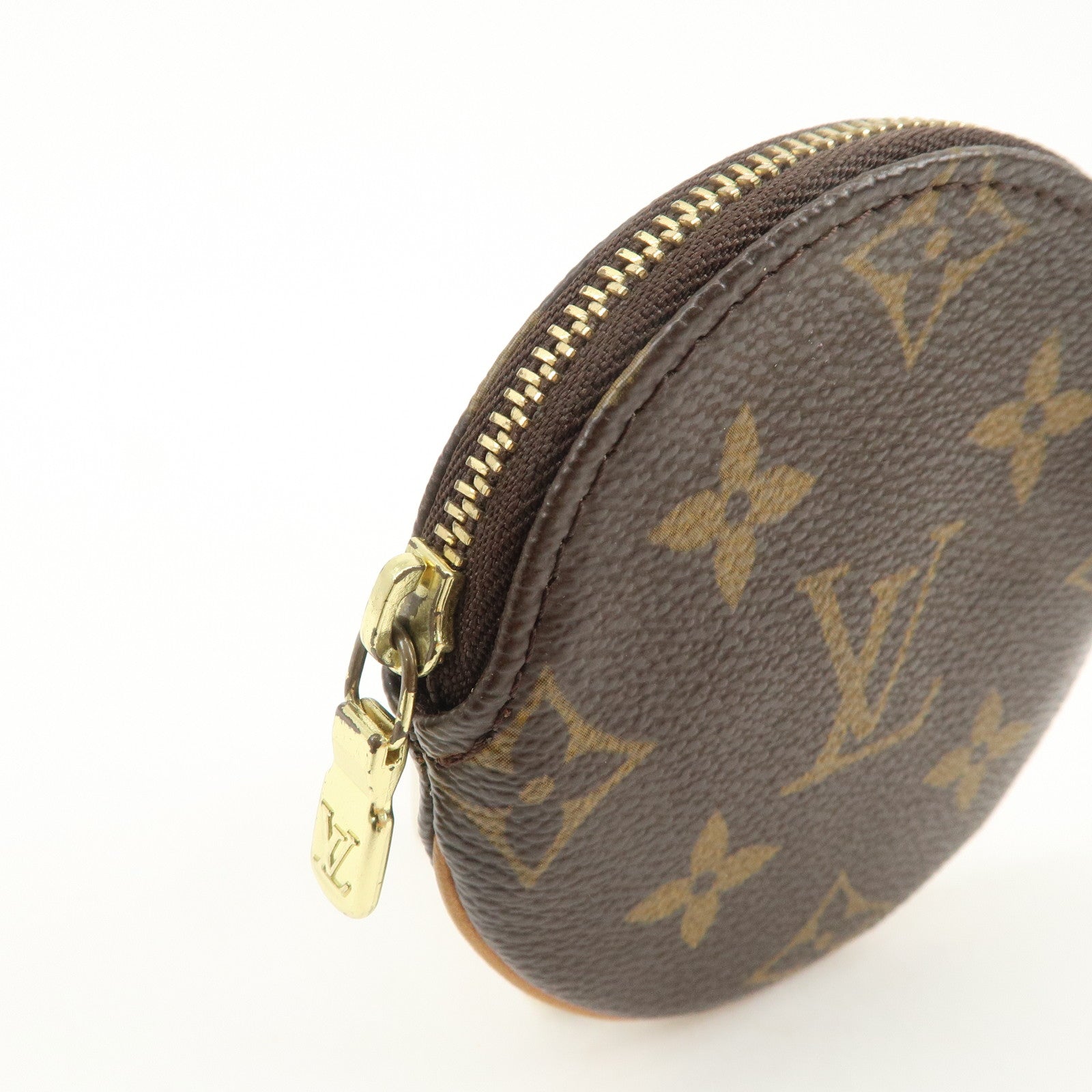 Louis Vuitton Monogram Porte Monnaie Rond Coin Case Brown M61926