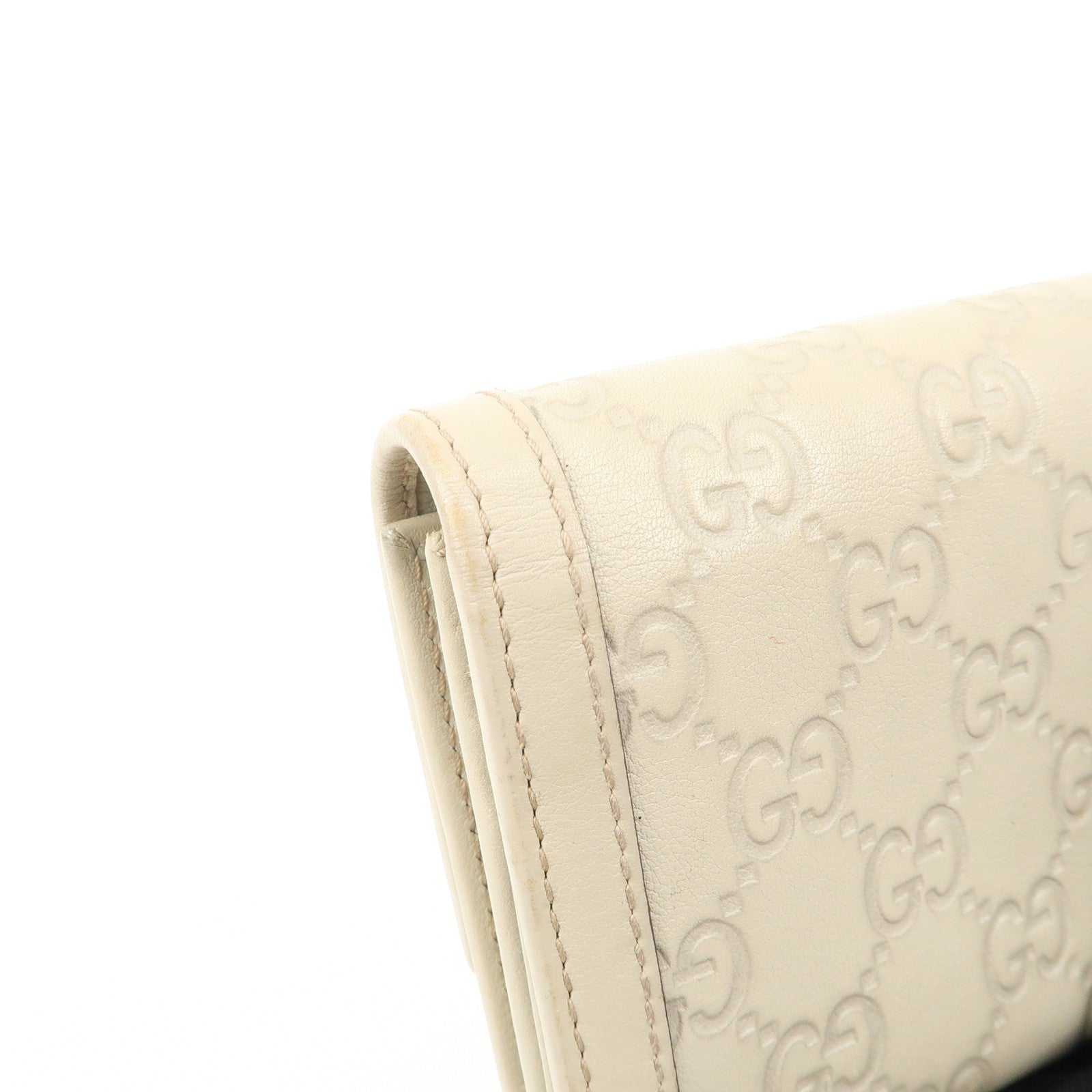 GUCCI Interlocking G Guccissima Leather Bi-fold Long Wallet 232431 Used