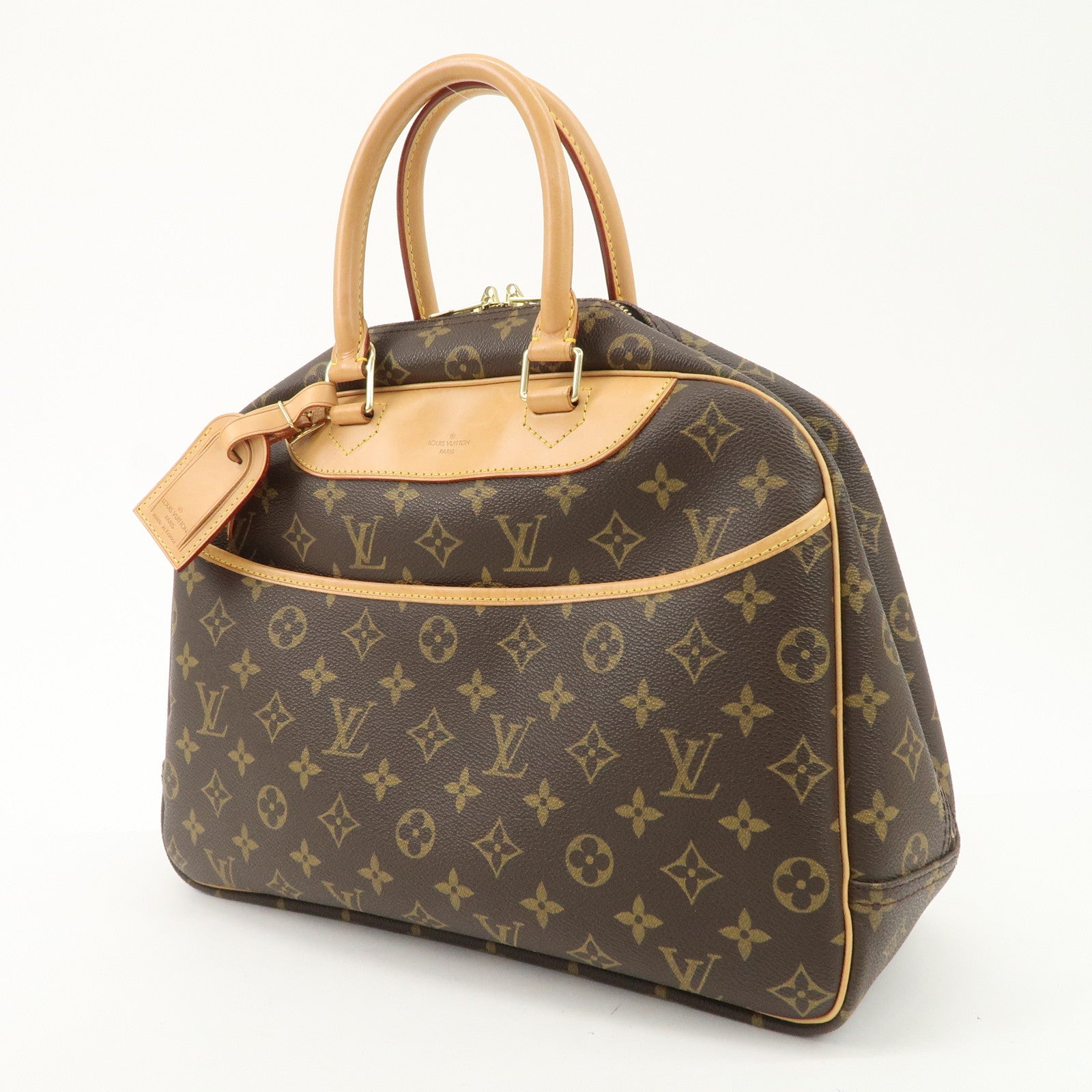 Louis Vuitton Monogram Deauville Hand Bag Brown M47270 Used